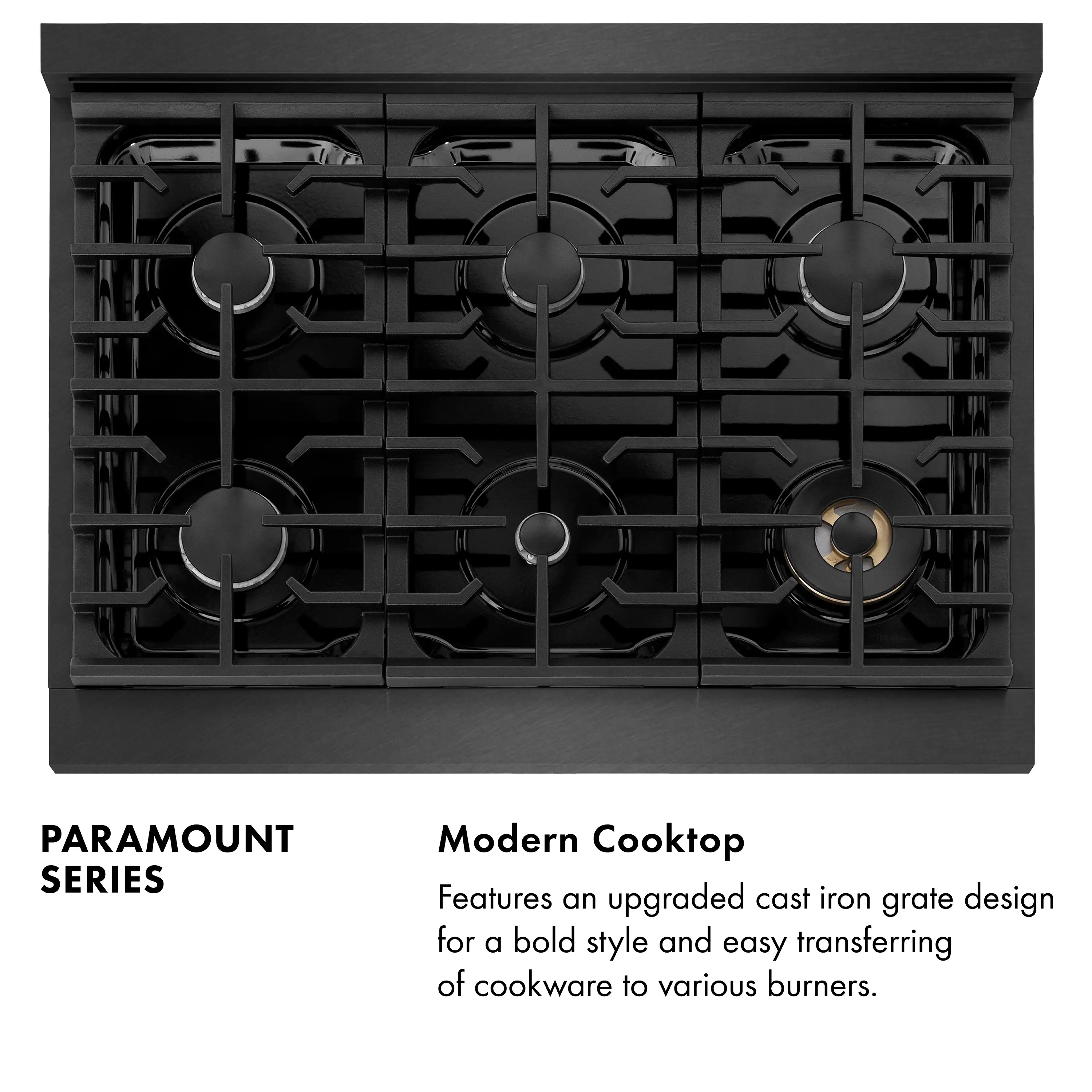 ZLINE 36-Inch 5.2 Cu. Ft. Paramount Gas Range with 6 Burner Cooktop and Convection Gas Oven in Black Satin (SGRBS-36) - Image 11