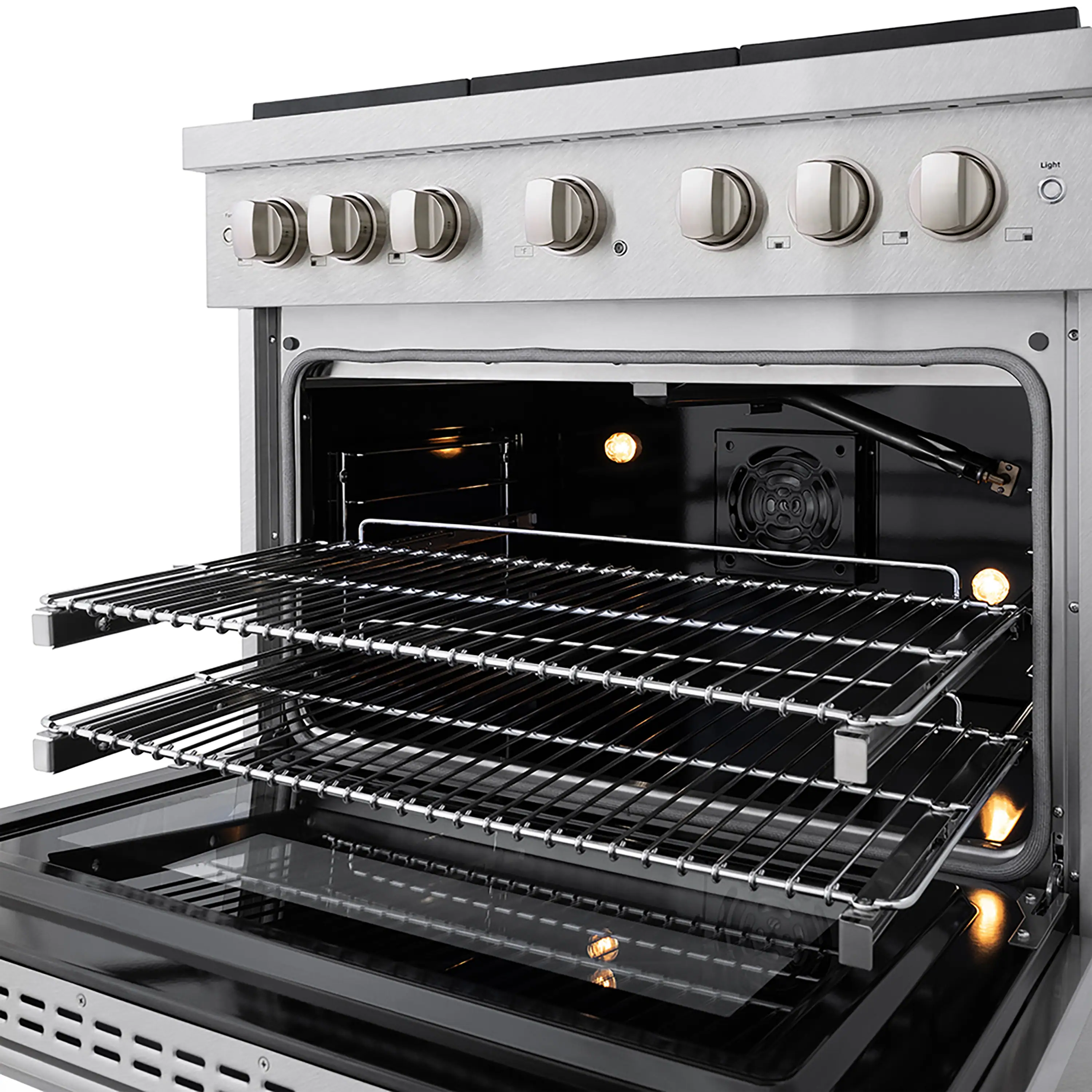 ZLINE 36-Inch 5.2 cu. ft. Paramount Gas Range with 6 Burner DuoPro™ Cooktop and Convection Gas Oven in Satin Stainless Steel (PSGRS-36) - Image 5