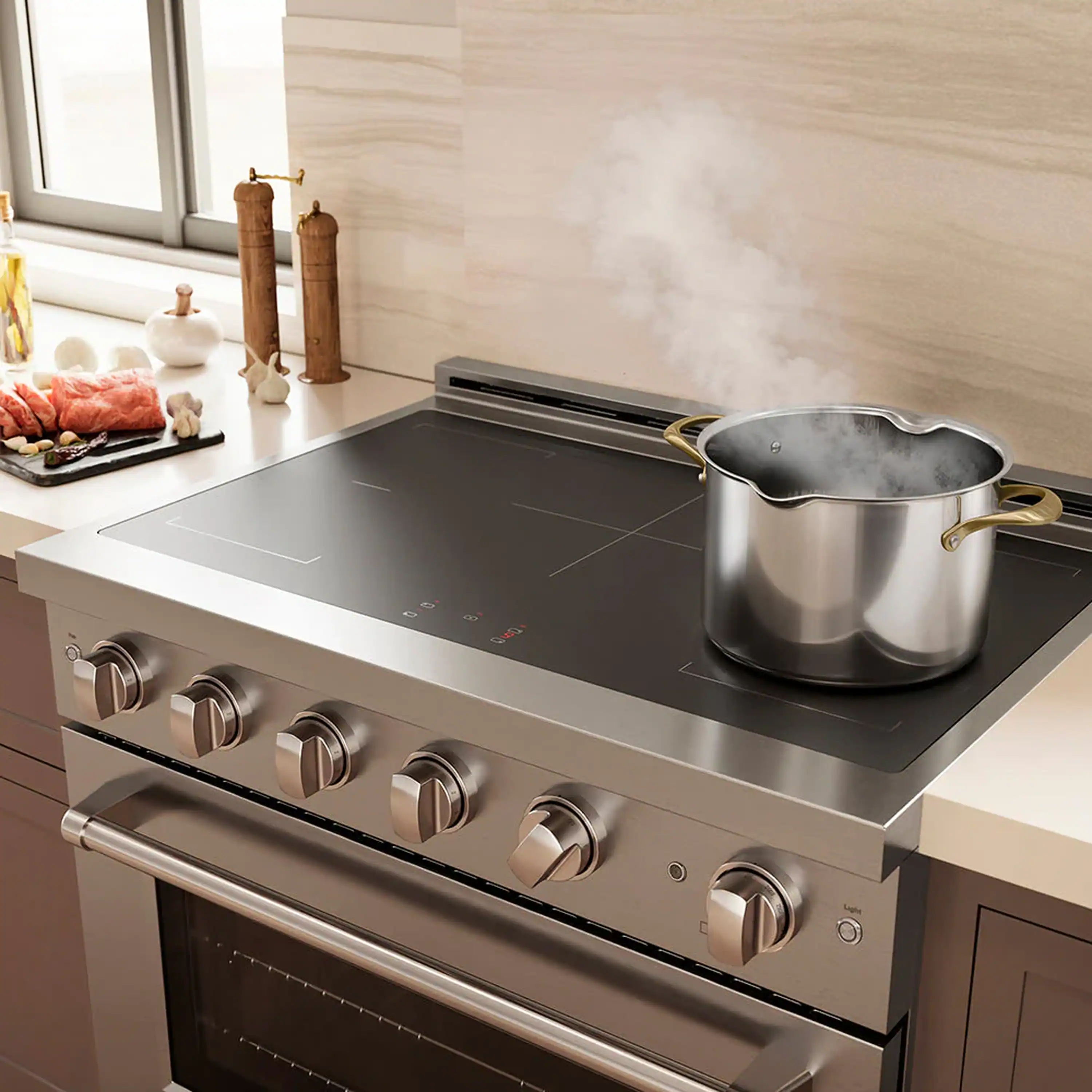 ZLINE 36-Inch, 5.2 Cu. Ft. Paramount Induction Range with 5 Element Cooktop and Electric Convection Oven in Stainless Steel (SINR36) - Image 3