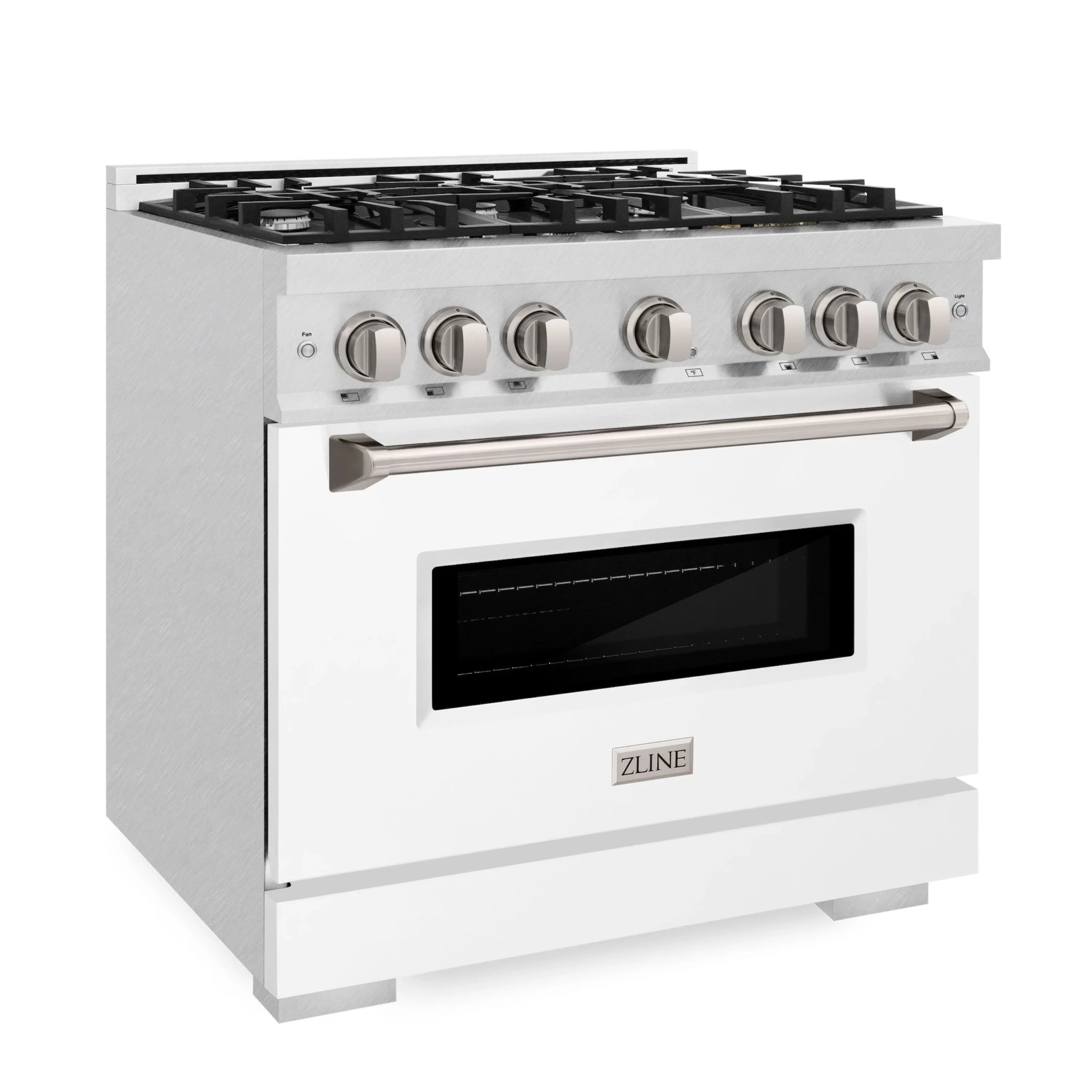 ZLINE Autograph Edition 36-Inch Dual Fuel Range in Satin Stainless Steel with White Matte (CDRS-WM-36) - Image 2