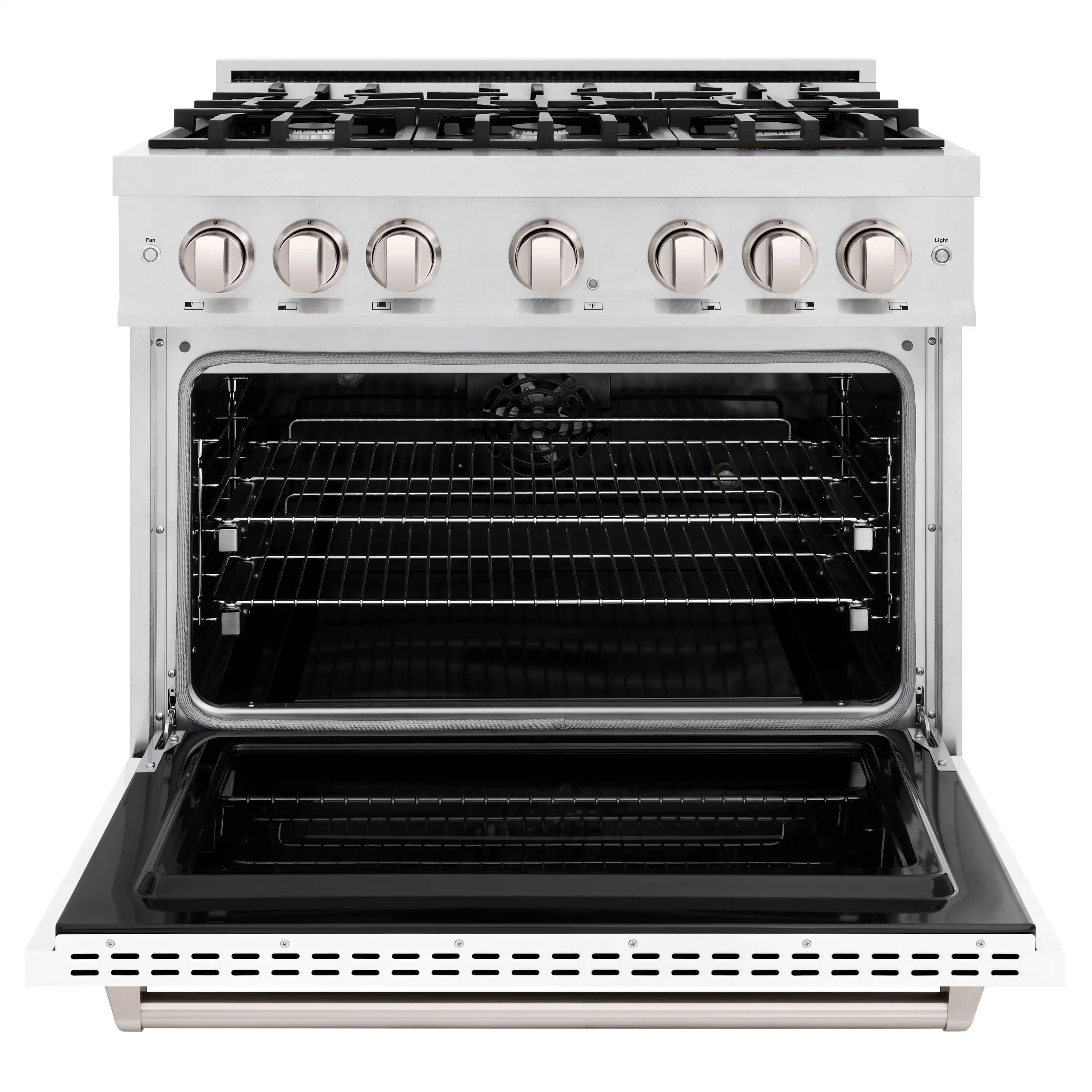 ZLINE Autograph Edition 36-Inch Dual Fuel Range in Satin Stainless Steel with White Matte (CDRS-WM-36) - Image 3
