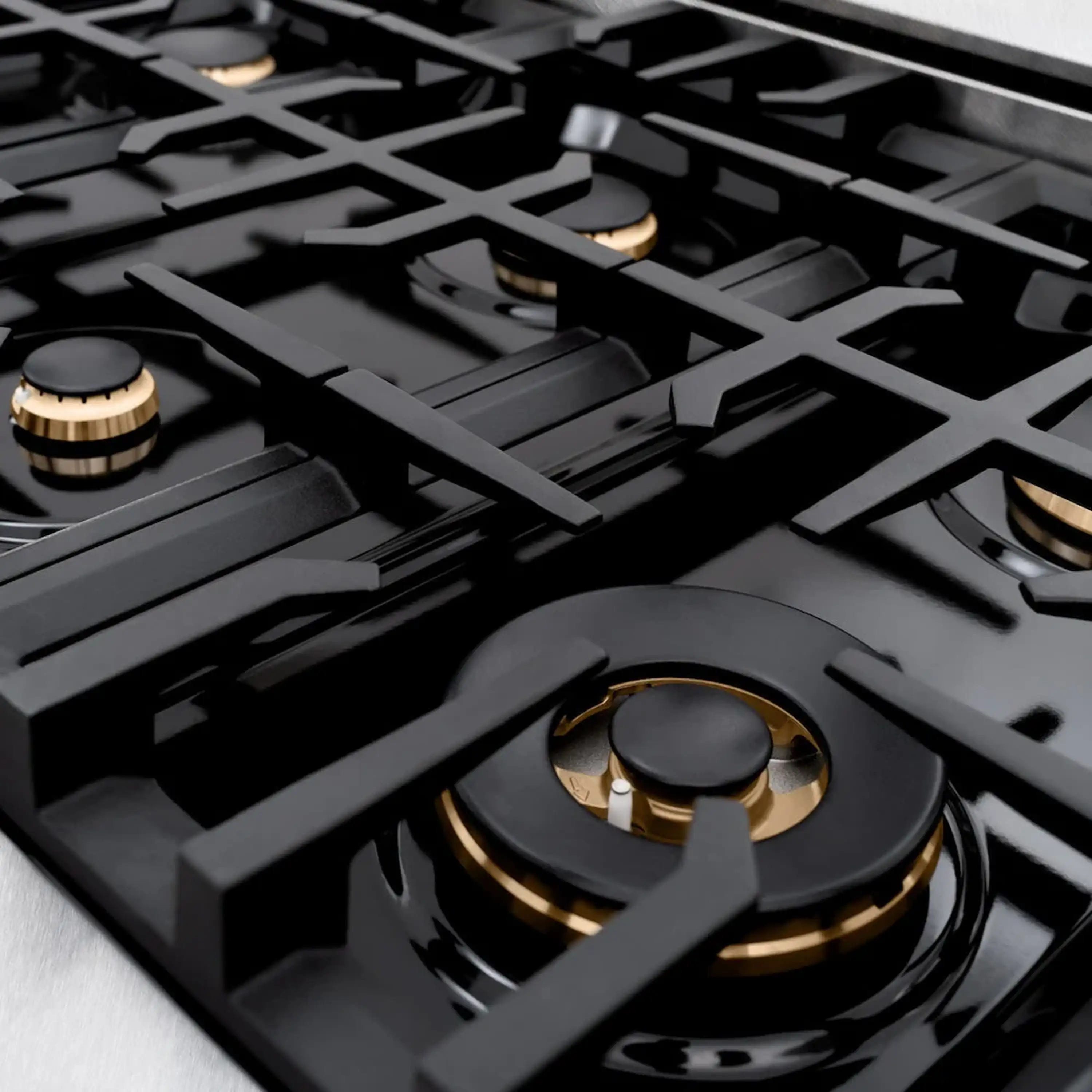 ZLINE Autograph Edition 36-Inch Classic Series Dual Fuel Range with 6 Gas Burner Cooktop and 5.2 Cu. Ft. Electric Convection Oven in Satin Stainless Steel with Black Matte Door and Polished Gold Accents (CDRSZ-BLM-36-G) - Image 8