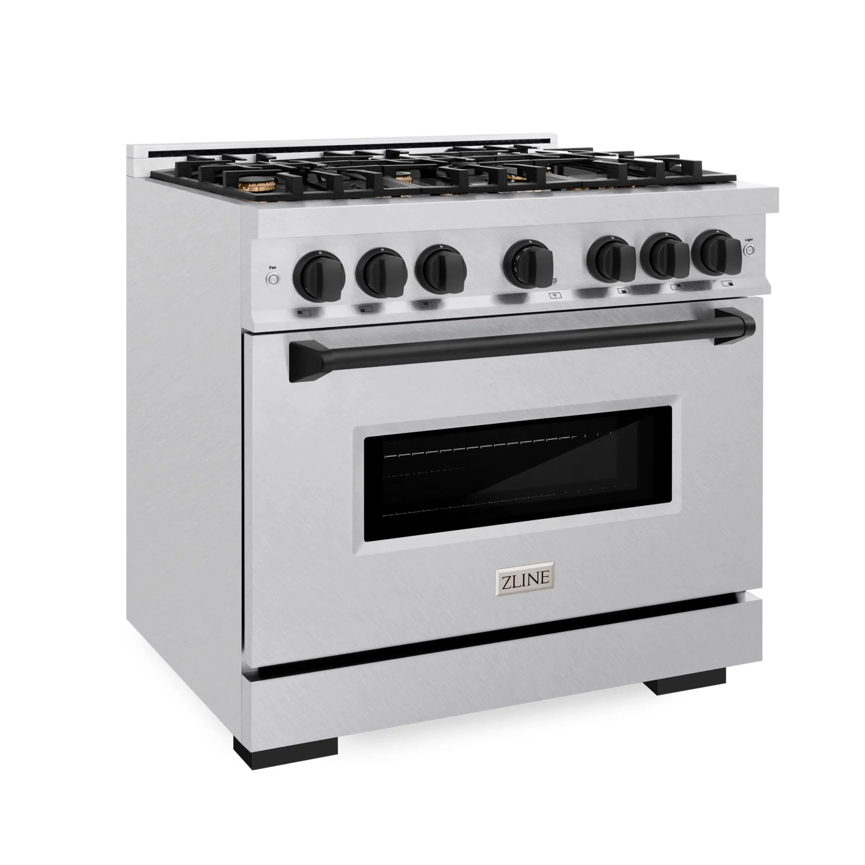 ZLINE Autograph Edition 36-Inch Classic Series Dual Fuel Range in Satin Stainless Steel with Matte Black (CDRSZ-36-MB) - Image 2