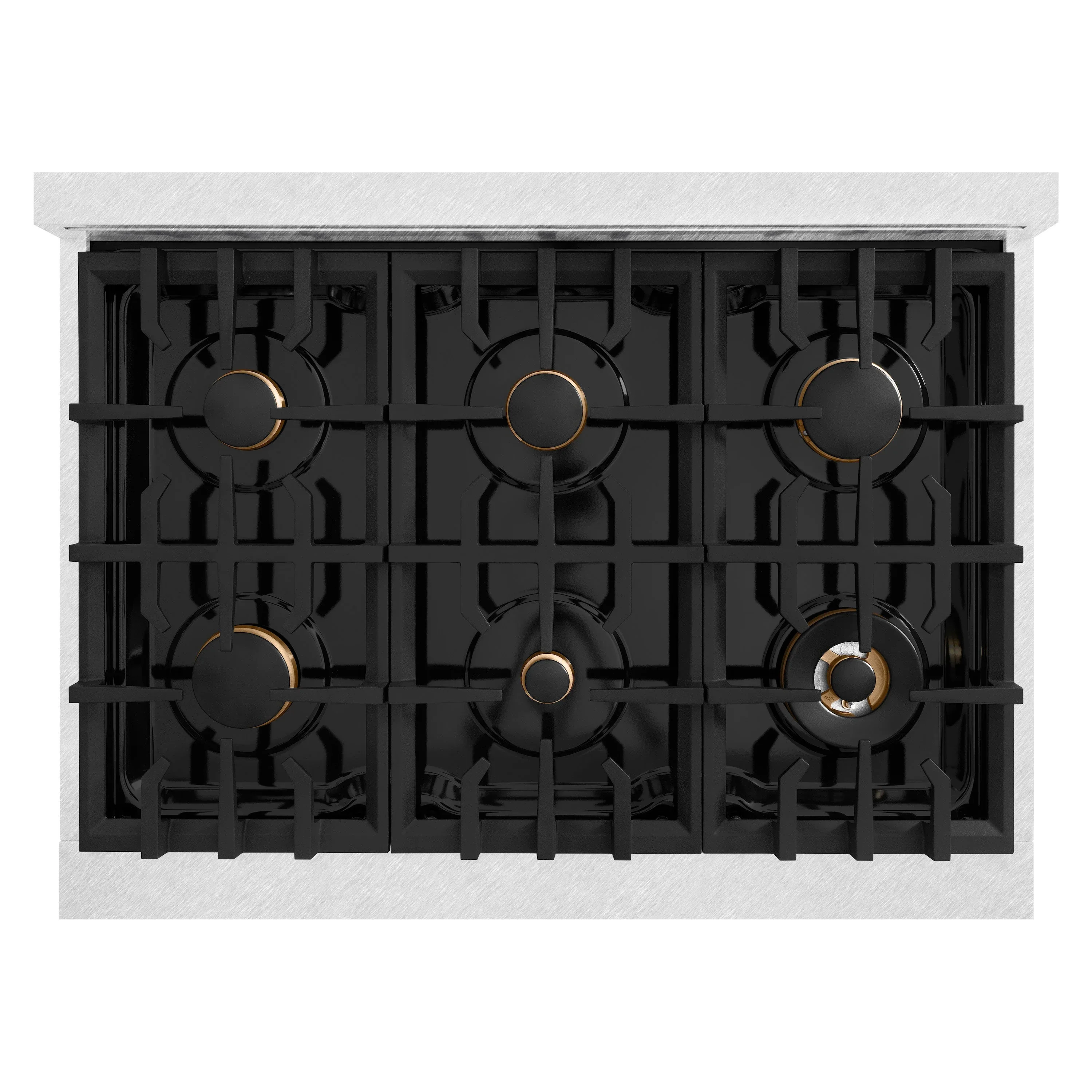 ZLINE Autograph Edition 36-Inch Classic Series Dual Fuel Range in Satin Stainless Steel with Matte Black (CDRSZ-36-MB) - Image 5