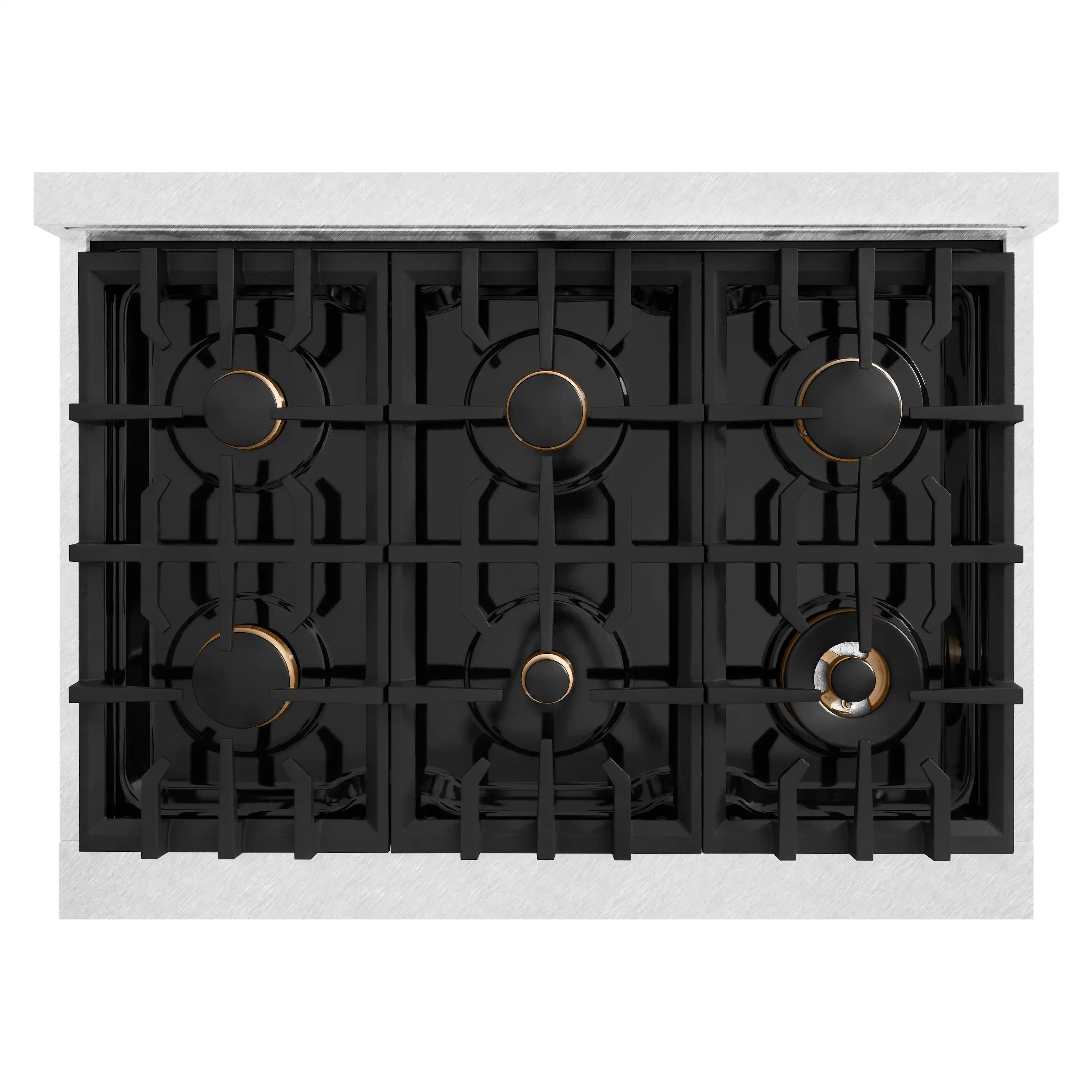 ZLINE Autograph Edition 36-Inch Classic Series Dual Fuel Range in Satin Stainless Steel with White Matte and Matte Black (CDRSZ-WM-36-MB) - Image 8