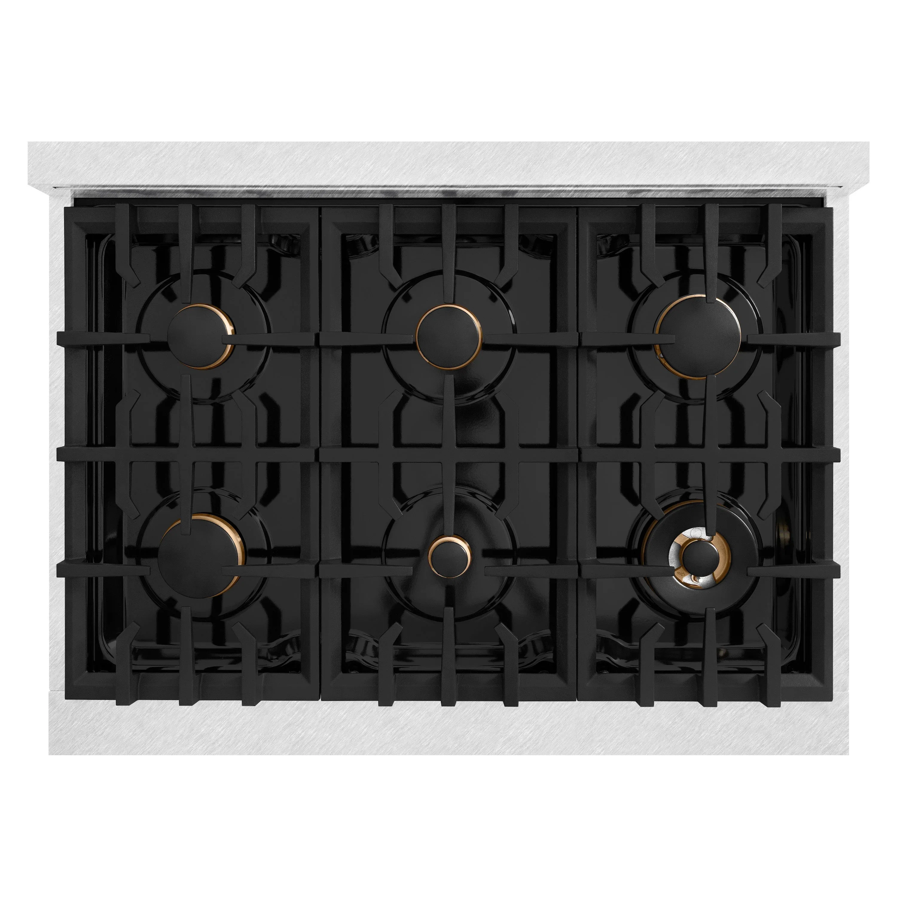 ZLINE 36-Inch Autograph Edition Freestanding Gas Range in Satin Stainless Steel with Matte Black (CGRSZ-36-MB) - Image 7