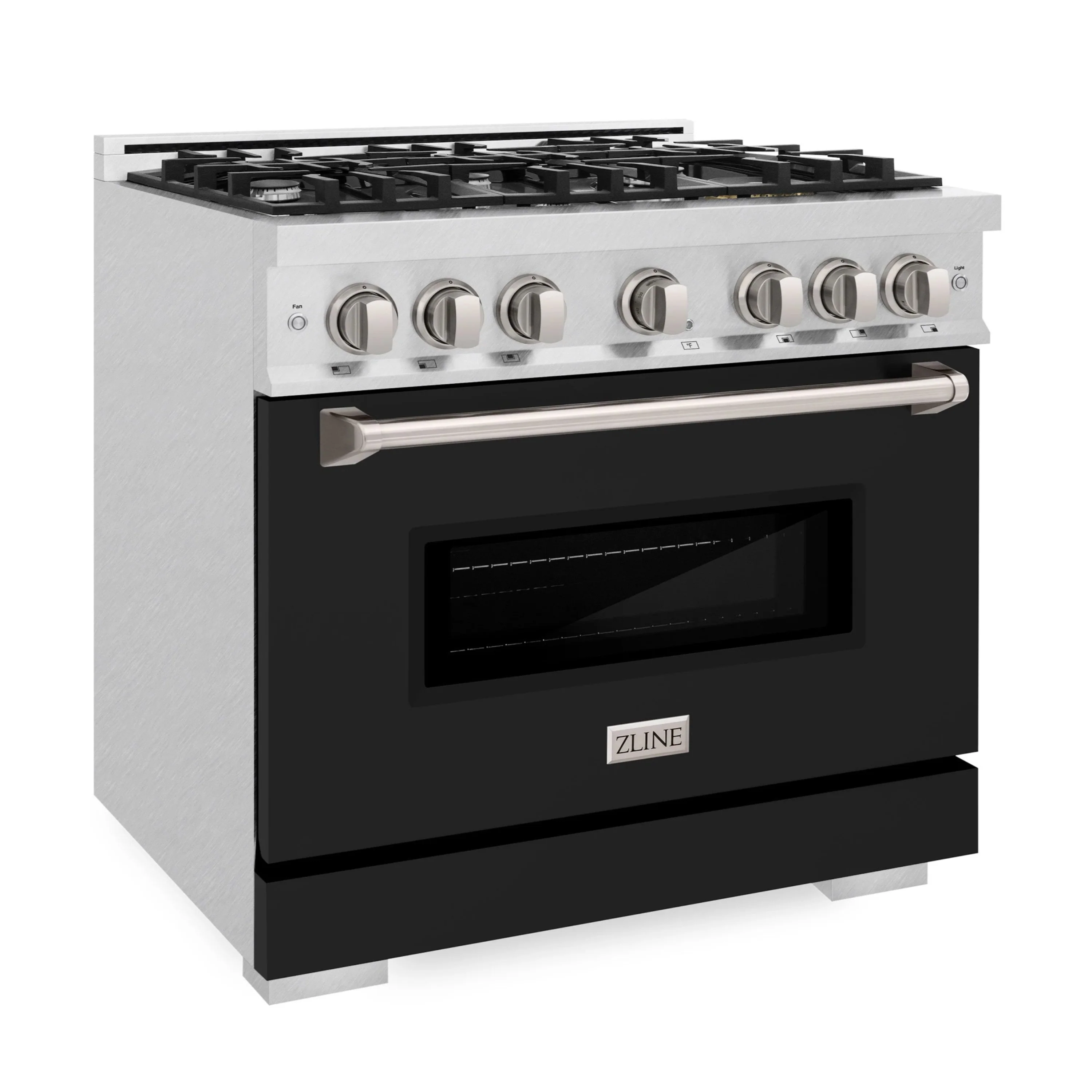 ZLINE Autograph Edition 36-Inch Classic Series Gas Range with 6 Burner Cooktop and 5.2 Cu. Ft. Convection Oven in Satin Stainless Steel with Black Matte (CGRS-BLM-36) - Image 3