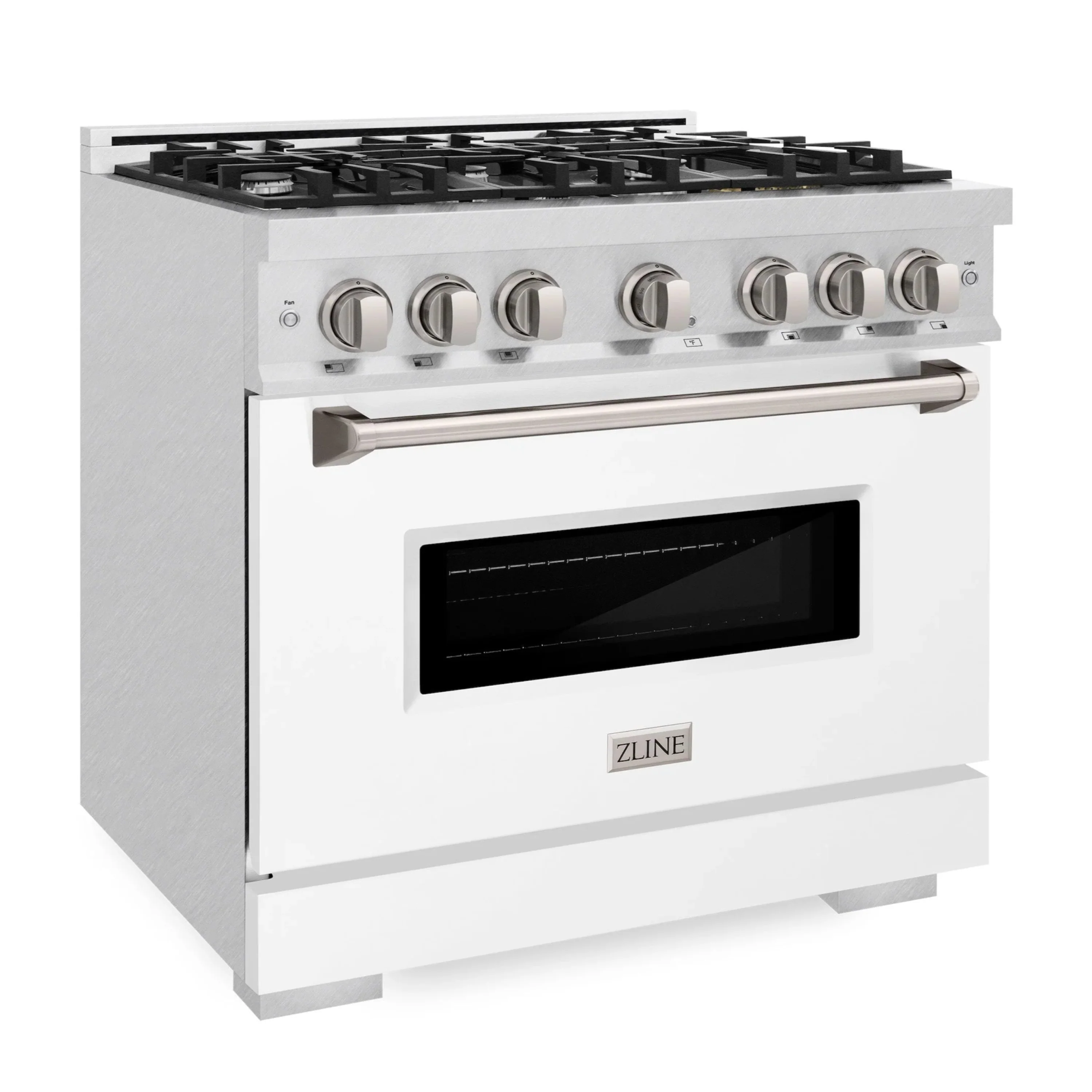 ZLINE Autograph Edition 36-Inch Classic Series Gas Range in Satin Stainless Steel with White Matte (CGRS-WM-36) - Image 2