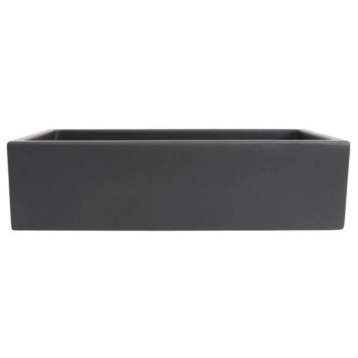 ZLINE 36-Inch Venice Farmhouse Apron Front Reversible Single Bowl Fireclay Kitchen Sink with Bottom Grid in Charcoal (FRC5122-CL-36) - Image 10