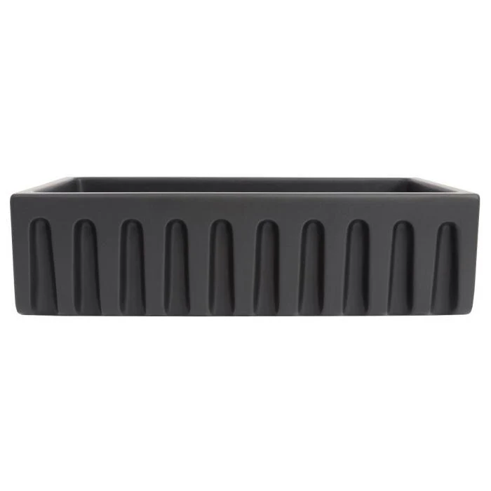 ZLINE 36-Inch Venice Farmhouse Apron Front Reversible Single Bowl Fireclay Kitchen Sink with Bottom Grid in Charcoal (FRC5122-CL-36) - Image 11