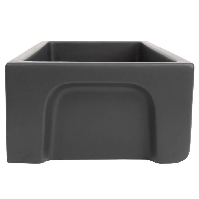 ZLINE 36-Inch Venice Farmhouse Apron Front Reversible Single Bowl Fireclay Kitchen Sink with Bottom Grid in Charcoal (FRC5122-CL-36) - Image 14