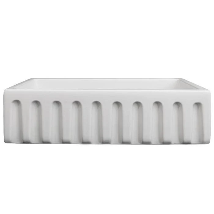 ZLINE 36-Inch Venice Farmhouse Apron Front Reversible Single Bowl Fireclay Kitchen Sink with Bottom Grid in White Matte (FRC5122-WM-36) - Image 12