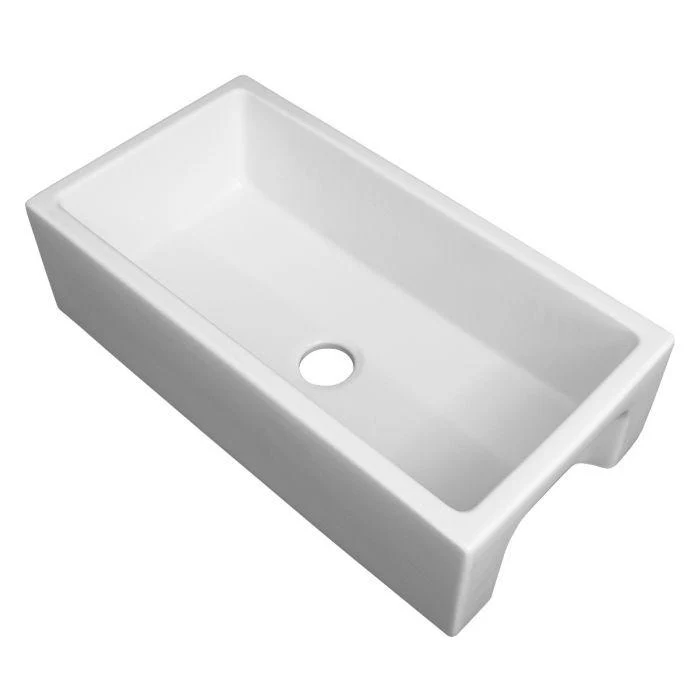 ZLINE 36-Inch Venice Farmhouse Apron Front Reversible Single Bowl Fireclay Kitchen Sink with Bottom Grid in White Matte (FRC5122-WM-36) - Image 7