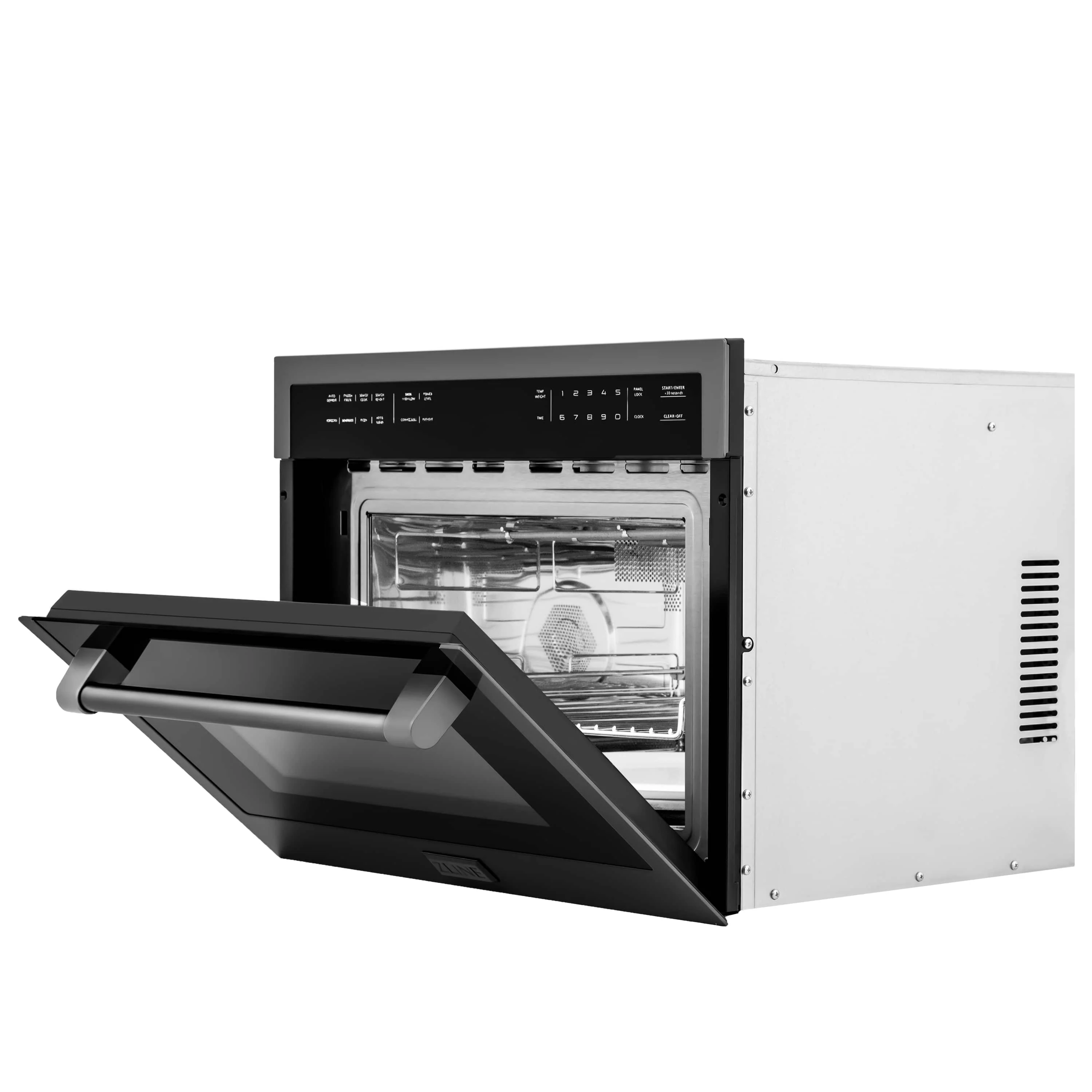 ZLINE 4-Piece Appliance Package - 30-Inch Dual Fuel Range, Refrigerator, Microwave Oven, and 3-Rack Dishwasher in Black Stainless Steel - Image 58