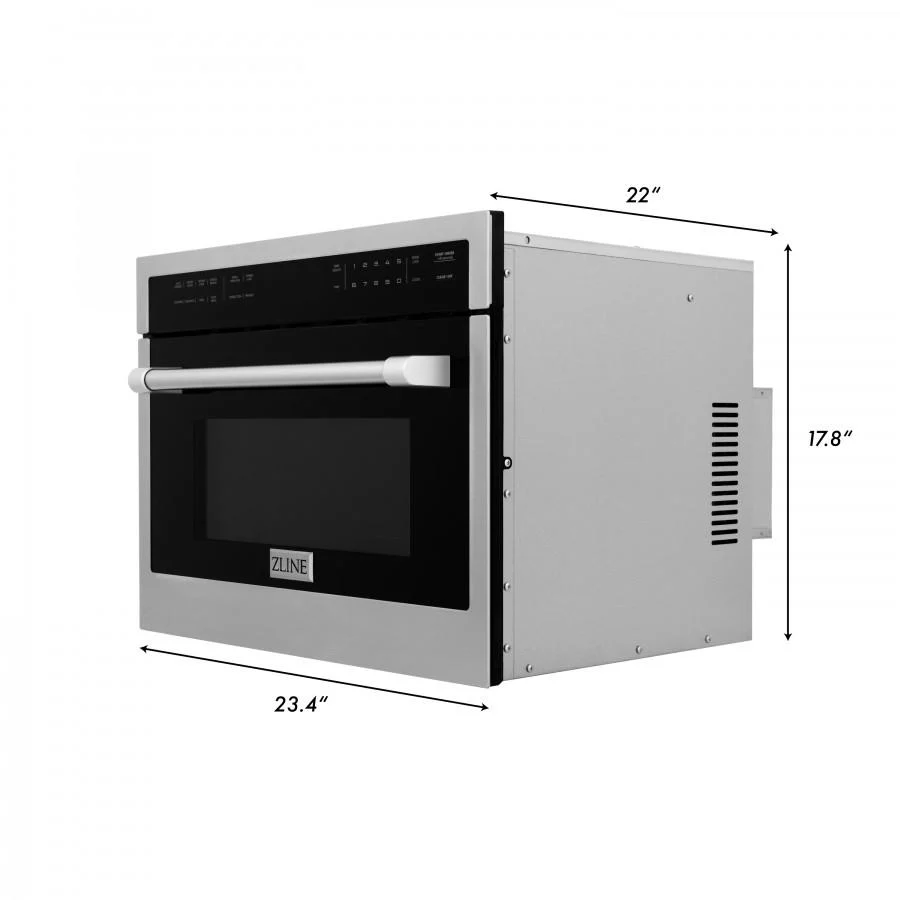 ZLINE 4-Piece Appliance Package - 30-Inch Dual Fuel Range, Refrigerator with Water Dispenser, Convertible Wall Mount Hood, and Microwave Oven in Stainless Steel (4KPRW-RARH30-MWO) - Image 22