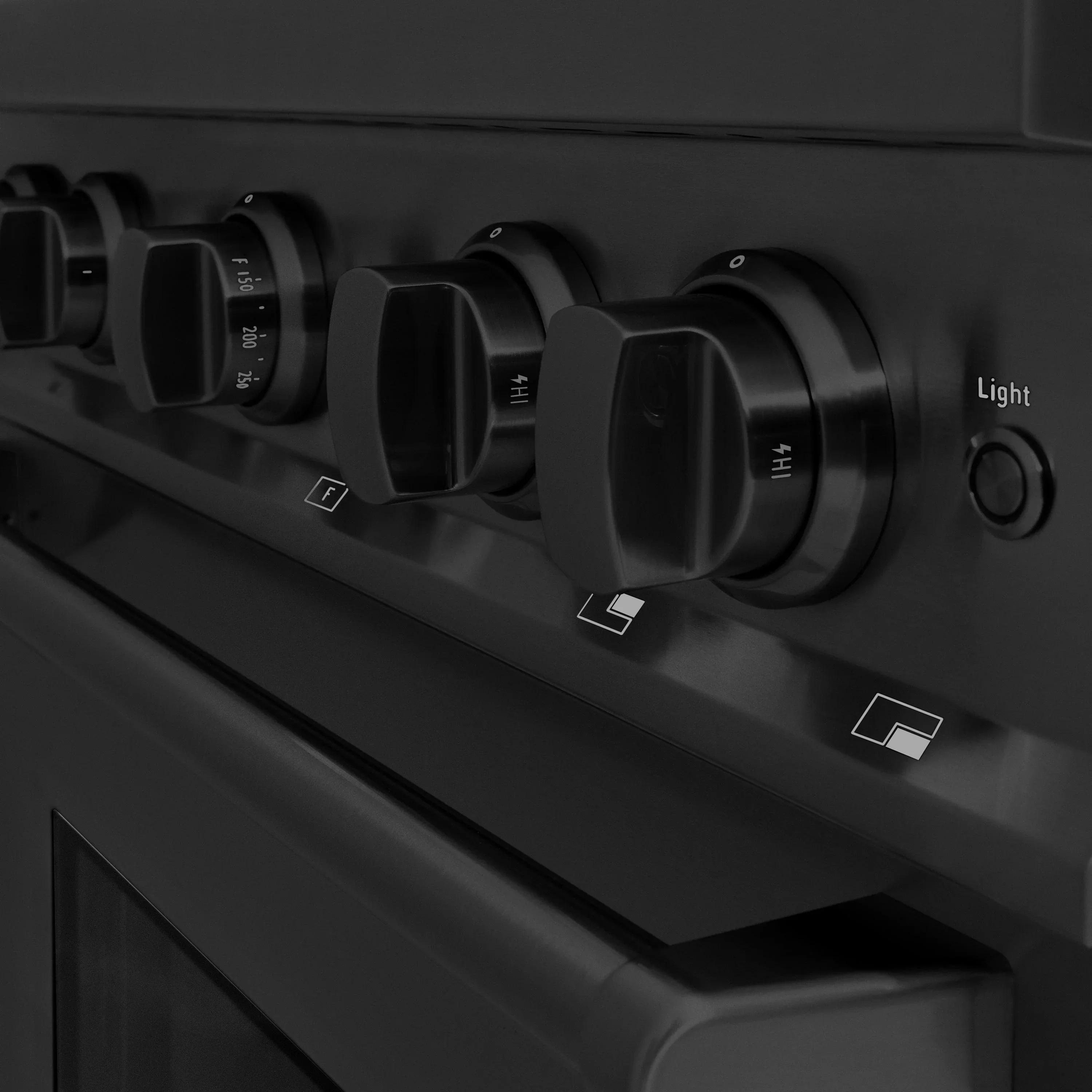 ZLINE 4-Piece Appliance Package - 30-Inch Gas Range, Hood, Refrigerator with Water Dispenser, and Dishwasher in Black Stainless Steel - Image 8