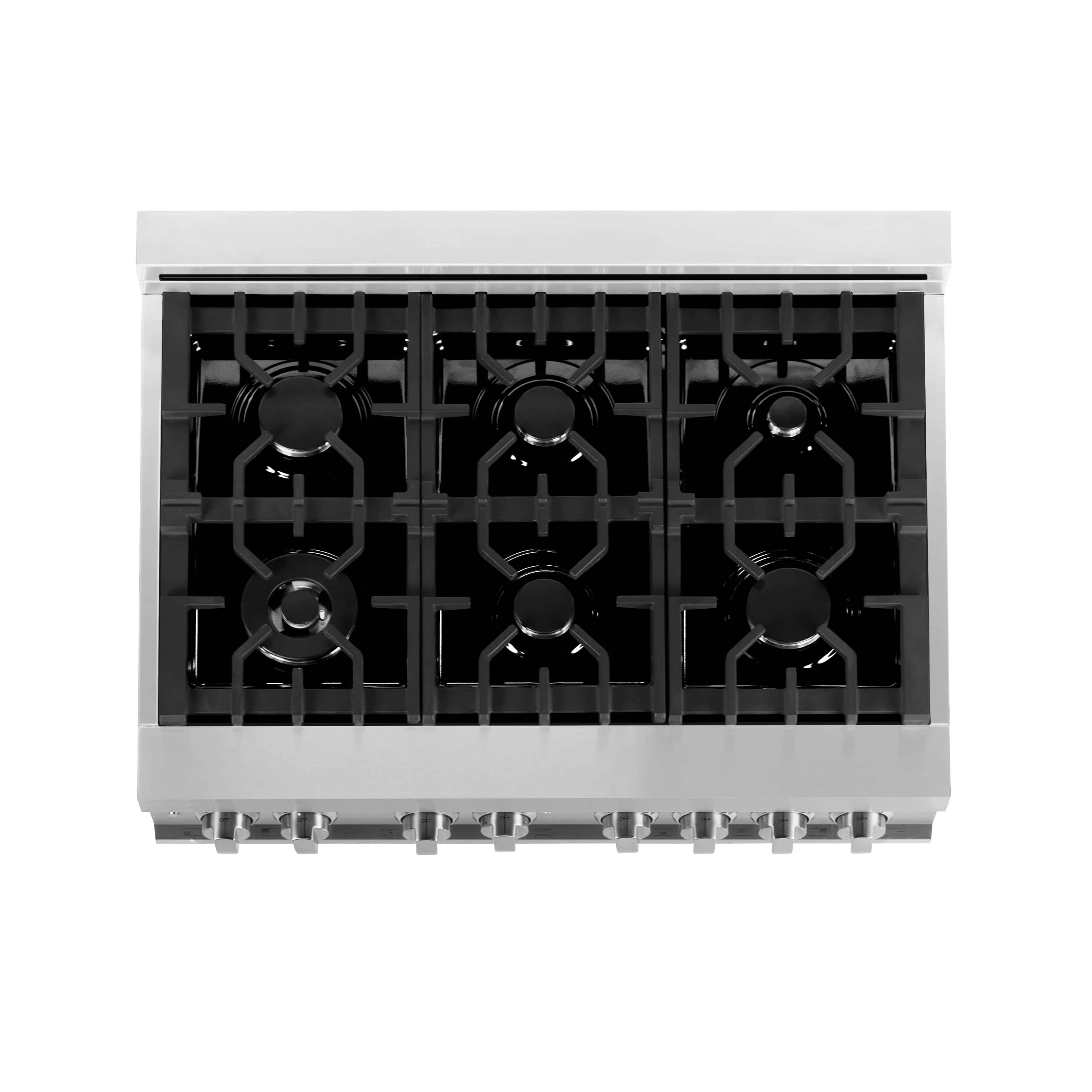 ZLINE 4-Piece Appliance Package - 36-Inch Dual Fuel Range, Refrigerator, Convertible Wall Mount Hood, and Microwave Drawer in Stainless Steel (4KPR-RARH36-MW) - Image 5