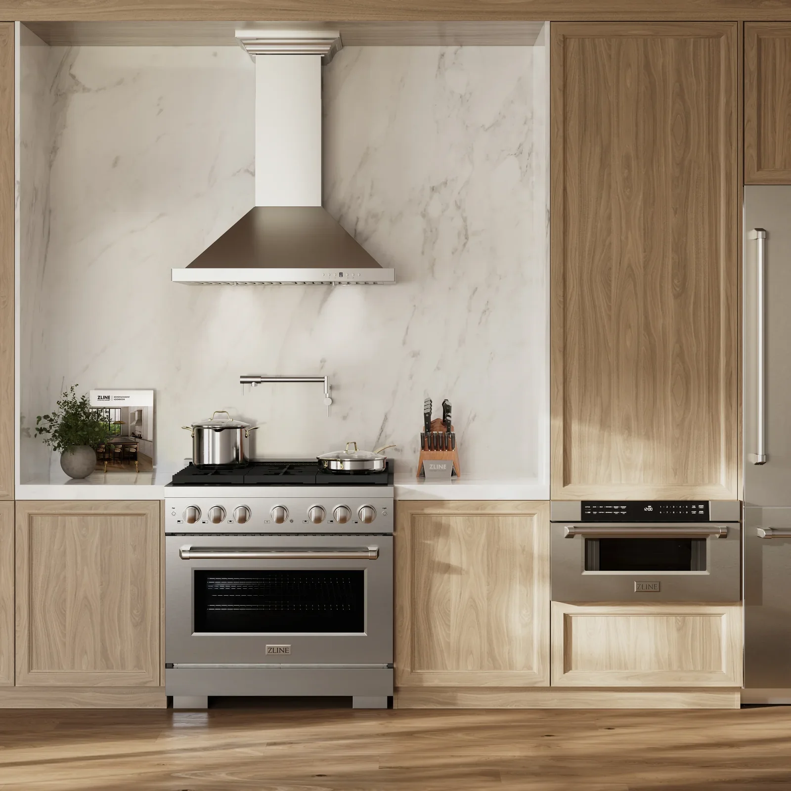 ZLINE 4-Piece Appliance Package - 36-Inch Gas Range, Tall Tub Dishwasher, Microwave Oven & Premium Hood (4KP-SGRRH36-MODWV) - Image 33