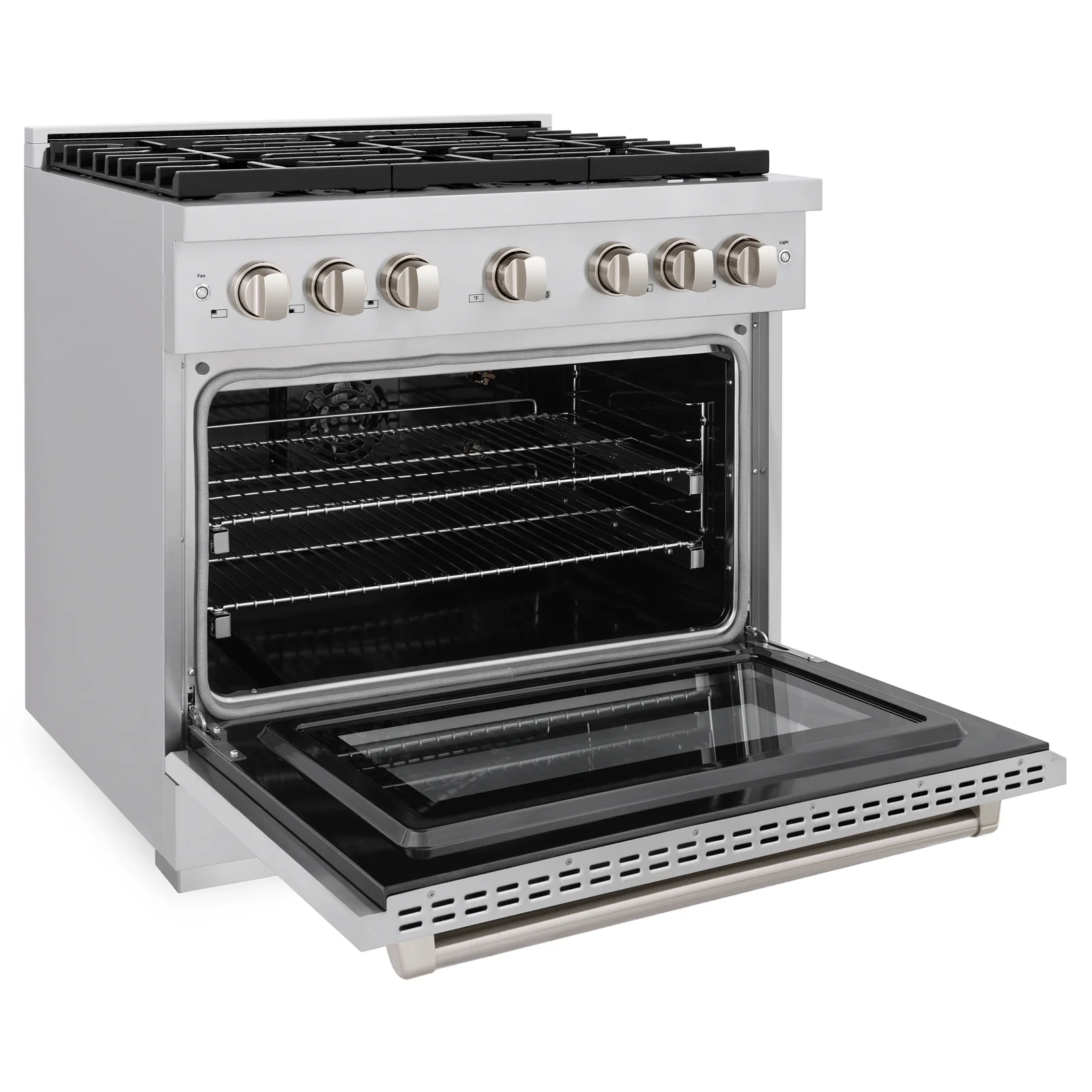 ZLINE 4-Piece Appliance Package - 36-Inch Gas Range, Tall Tub Dishwasher, Microwave Oven & Premium Hood (4KP-SGRRH36-MODWV) - Image 7