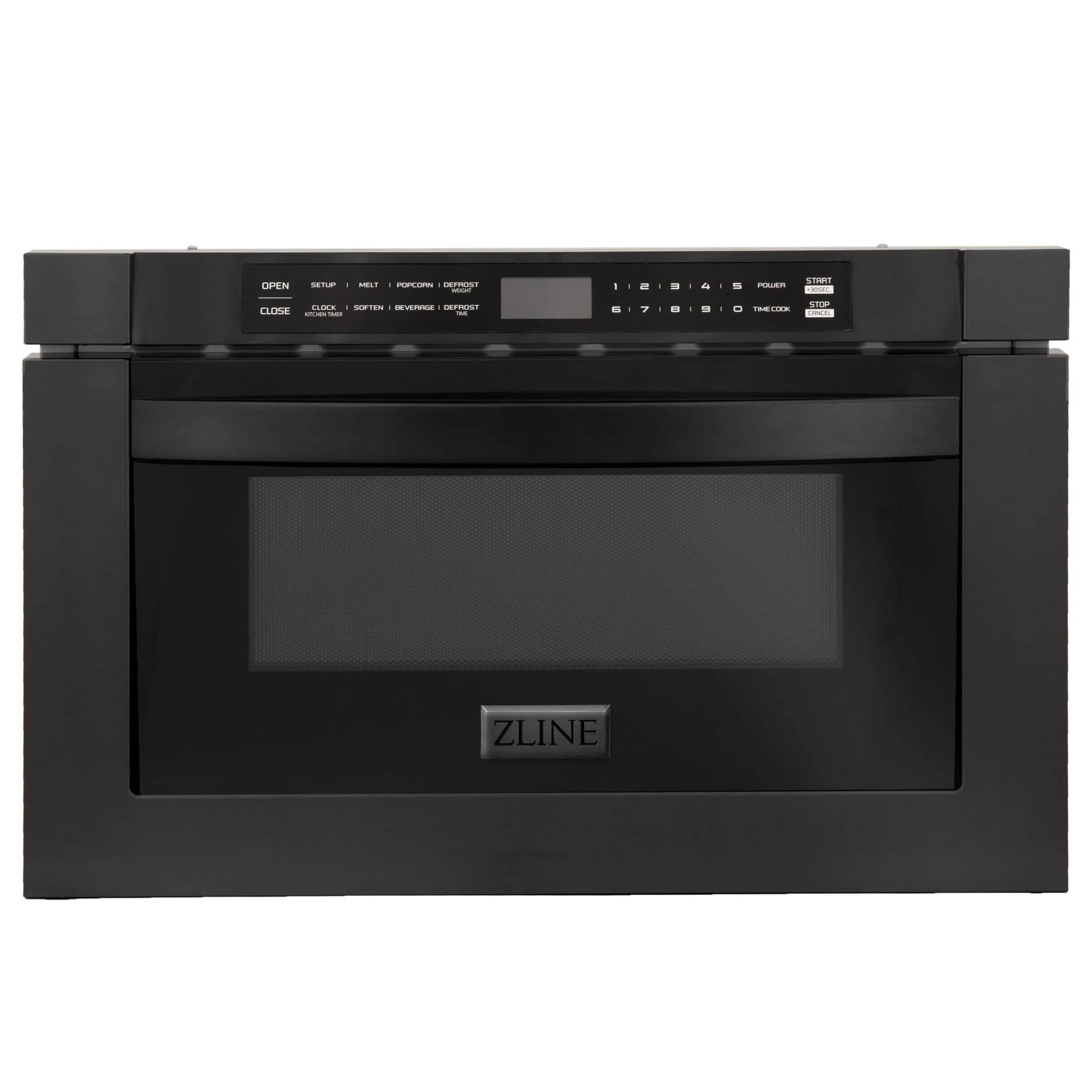 ZLINE 4-Piece Appliance Package - 36-inch Gas Range, 36-inch Refrigerator, Convertible Wall Mount Hood, and Microwave Drawer in Black Stainless Steel (4KPR-SGRBRH36-MW) - Image 20