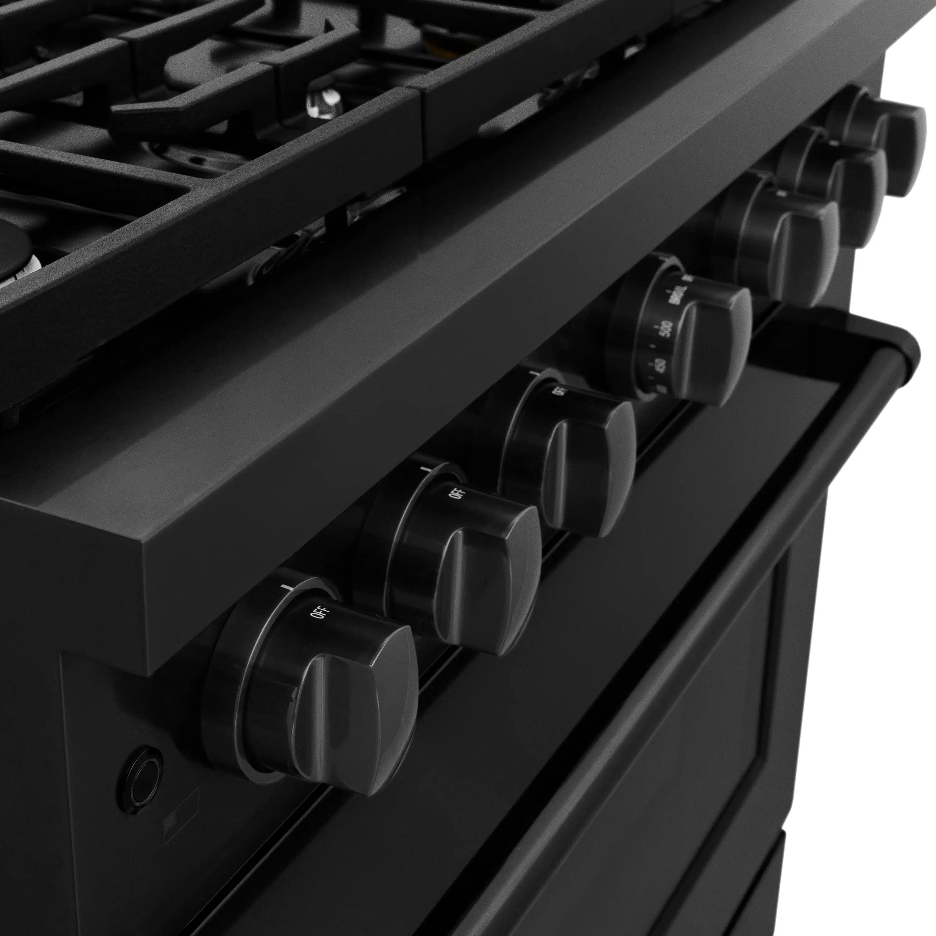 ZLINE 4-Piece Appliance Package - 36-Inch Gas Range, Convertible Wall Mount Hood, Microwave Oven, and 3-Rack Dishwasher in Black Stainless Steel (4KP-SGRBRH36-MODWV) - Image 8