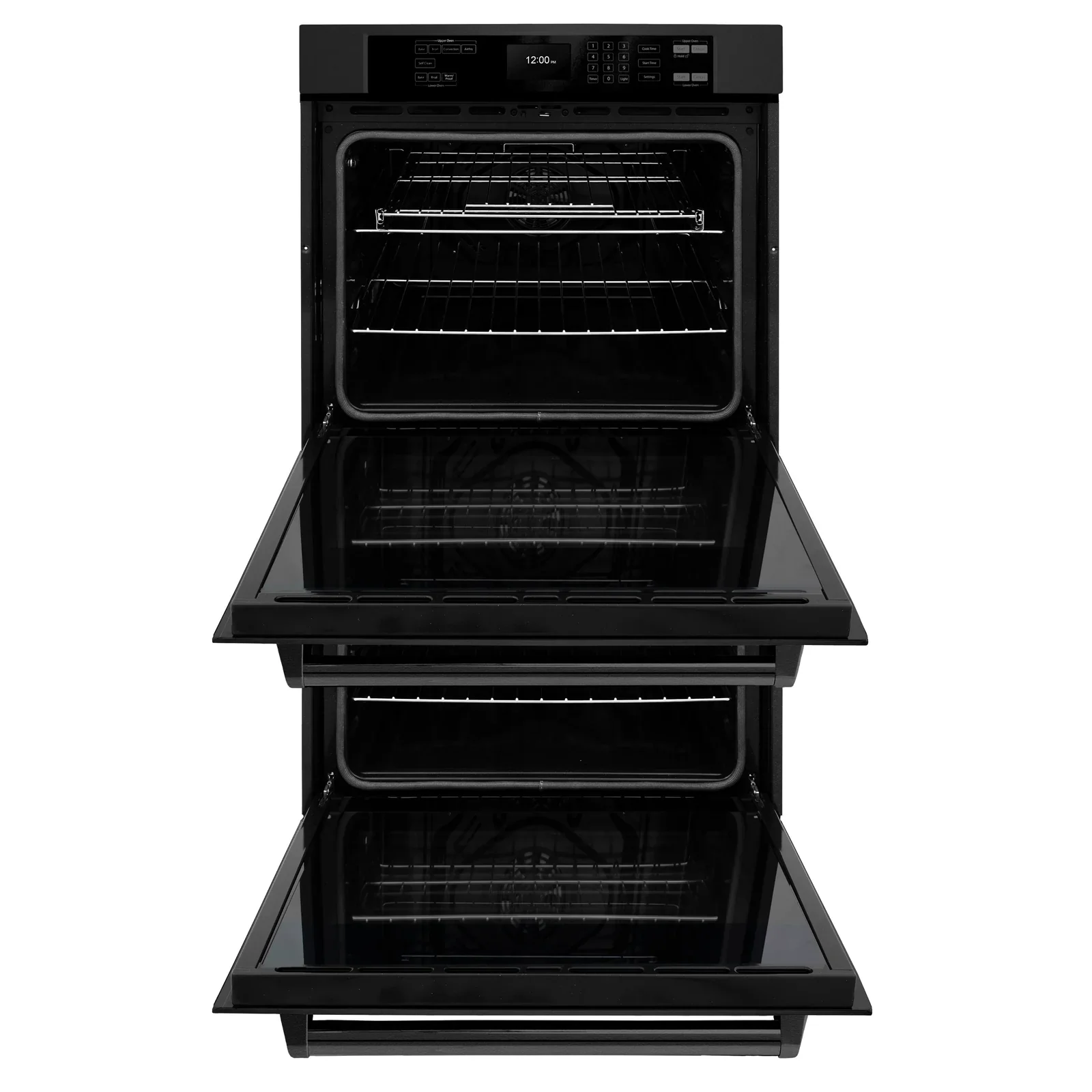 ZLINE 4-Piece Appliance Package - 36-Inch Rangetop with Brass Burners, Refrigerator, 30-Inch Electric Double Wall Oven, and Convertible Wall Mount Hood in Black Stainless Steel (4KPR-RTBRH36-AWD) - Image 29
