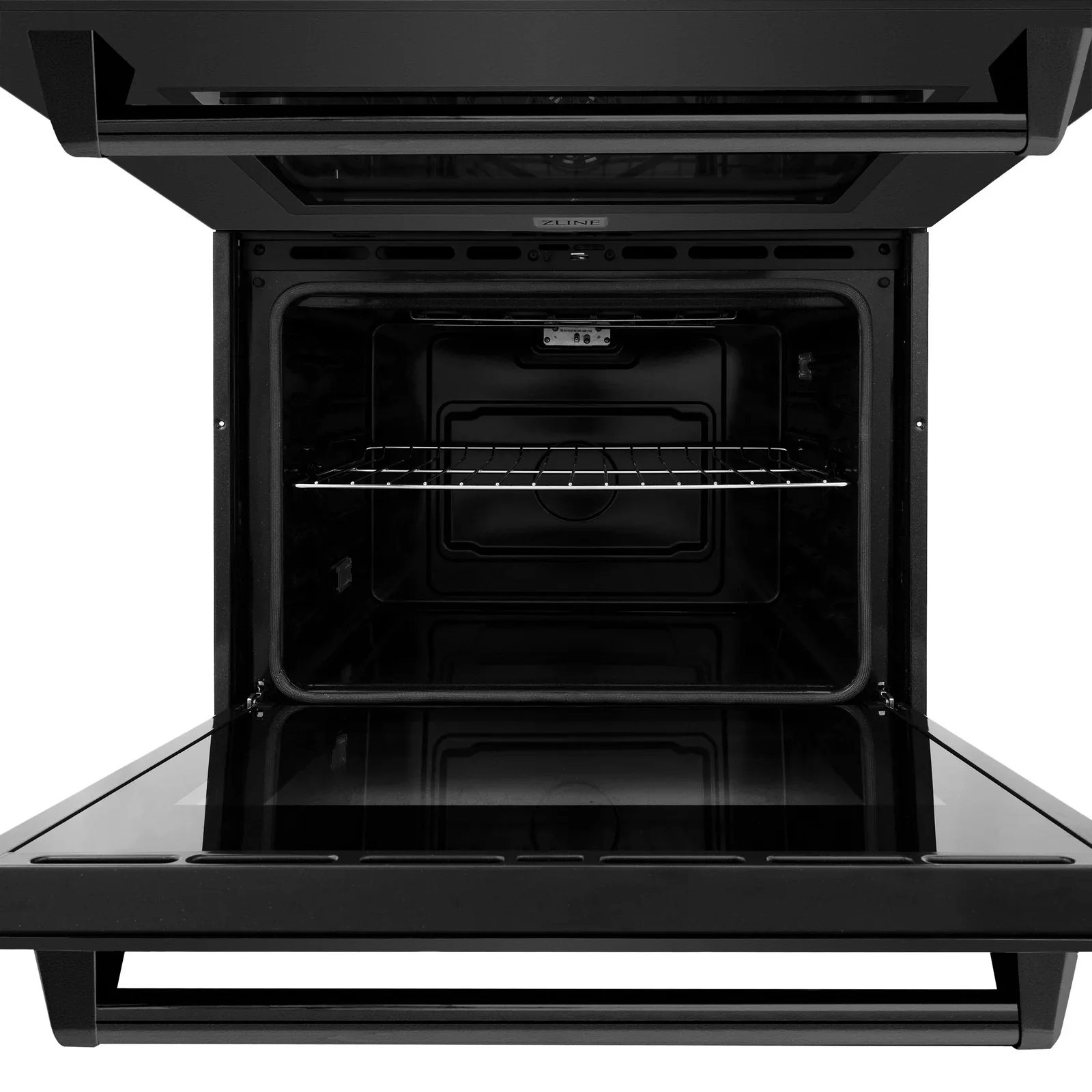ZLINE 4-Piece Appliance Package - 36-Inch Rangetop with Brass Burners, Refrigerator, 30-Inch Electric Double Wall Oven, and Convertible Wall Mount Hood in Black Stainless Steel (4KPR-RTBRH36-AWD) - Image 31