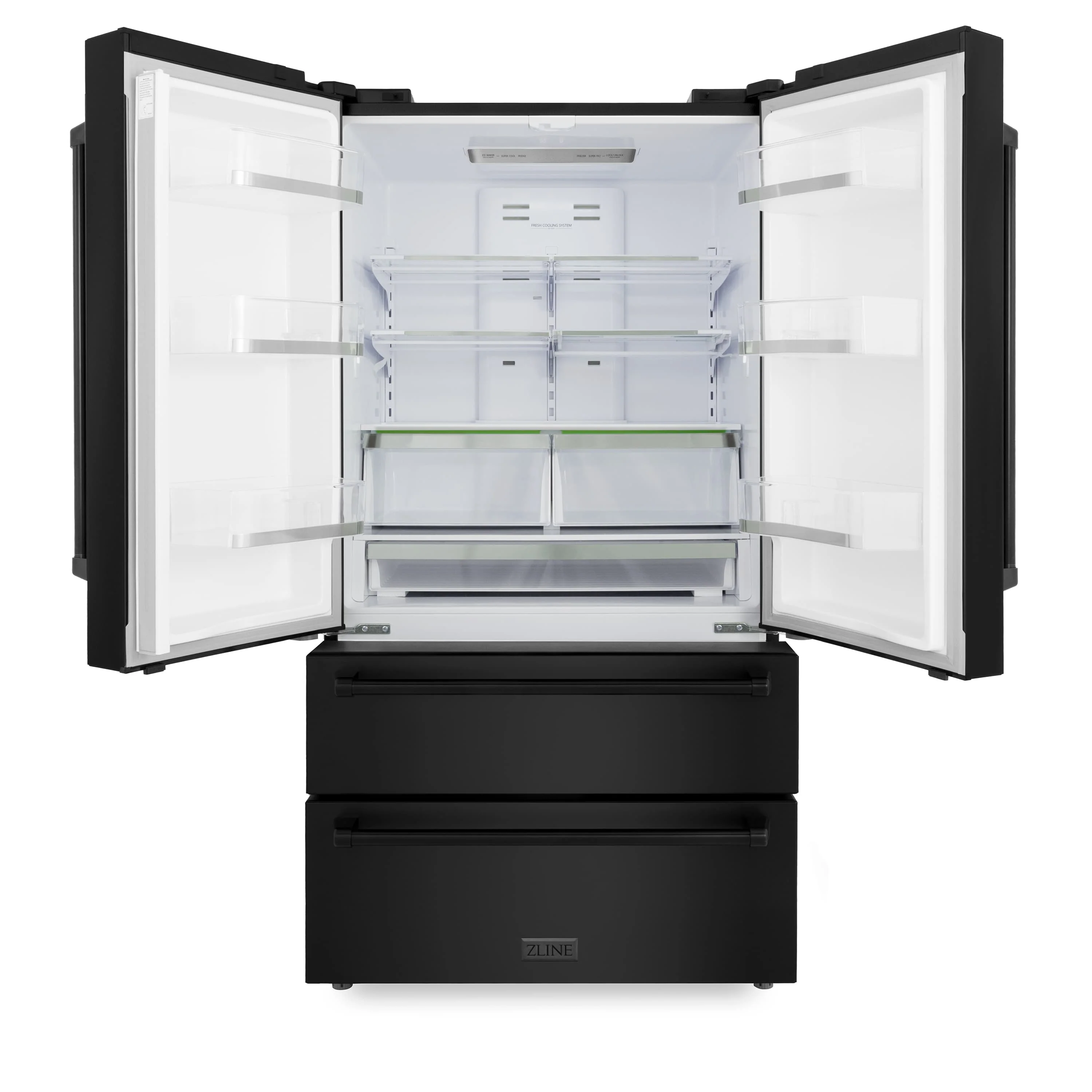 ZLINE 4-Piece Appliance Package - 48-Inch Dual Fuel Range with Brass Burners, Refrigerator, Microwave Oven, and 3-Rack Dishwasher in Black Stainless Steel - Image 19