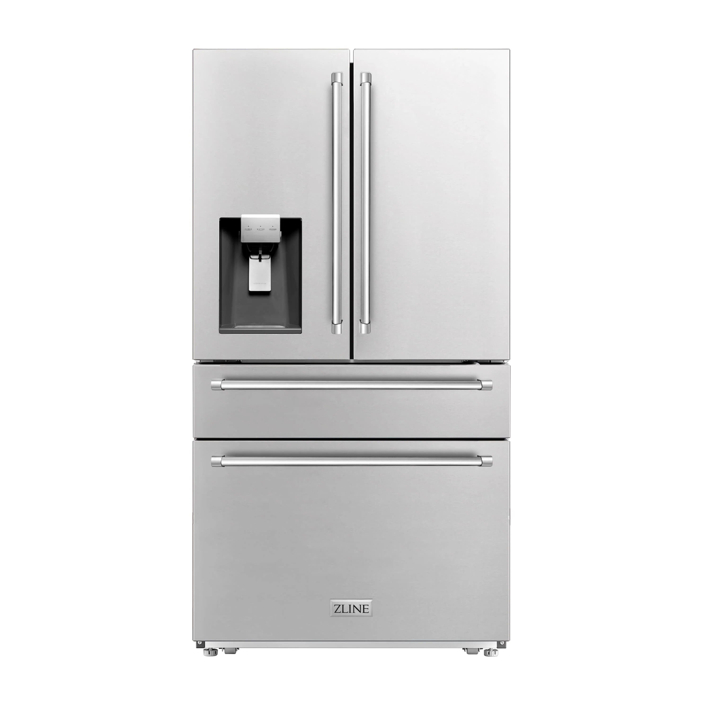 ZLINE 4-Piece Appliance Package - 48-Inch Dual Fuel Range, Refrigerator with Water Dispenser, Convertible Wall Mount Hood, and Microwave Drawer in Stainless Steel (4KPRW-RARH48-MWD) - Image 11