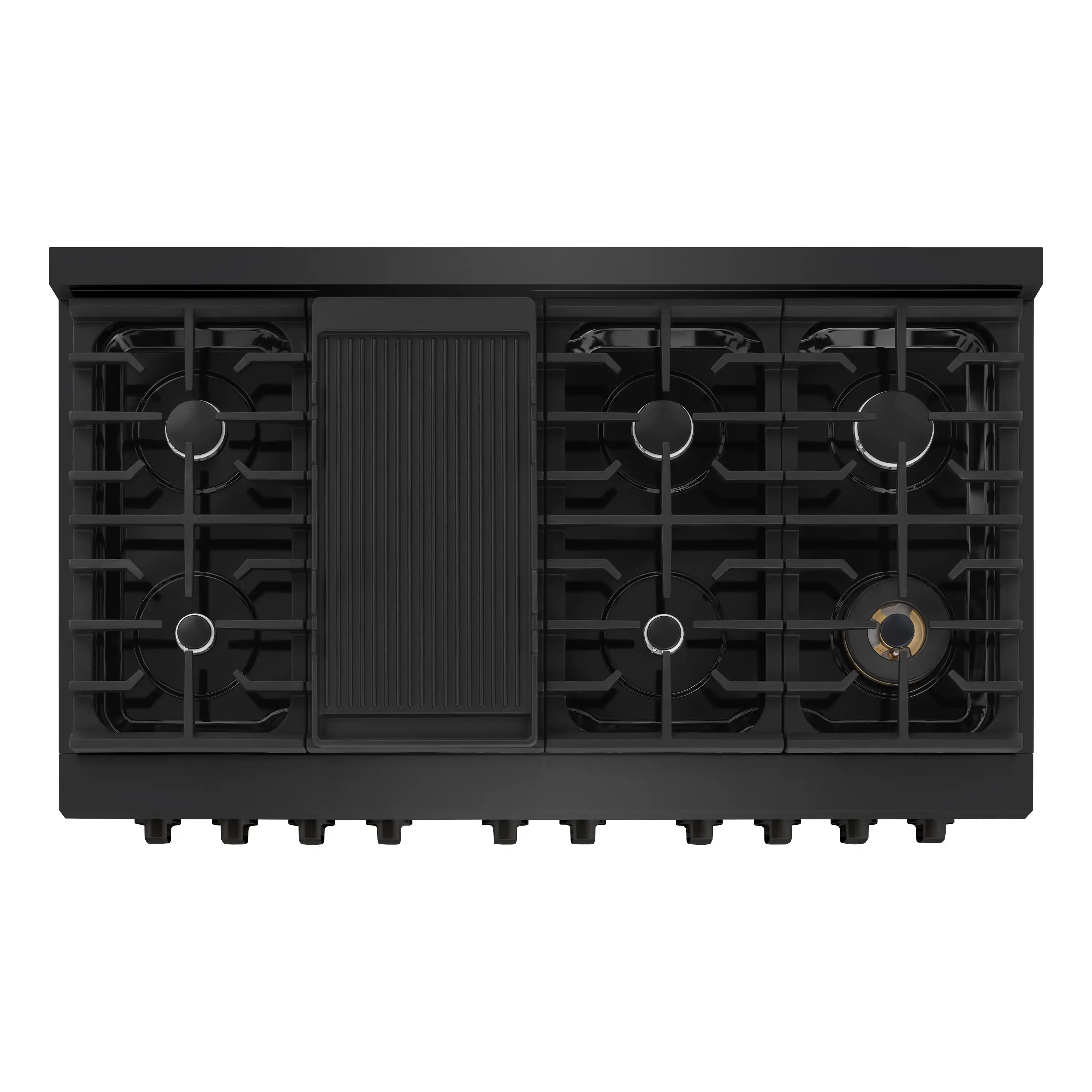 ZLINE 4-Piece Appliance Package - 48-Inch Gas Range, Convertible Wall Mount Hood, Microwave Oven, and 3-Rack Dishwasher in Black Stainless Steel (4KP-SGRBRH48-MODWV) - Image 6