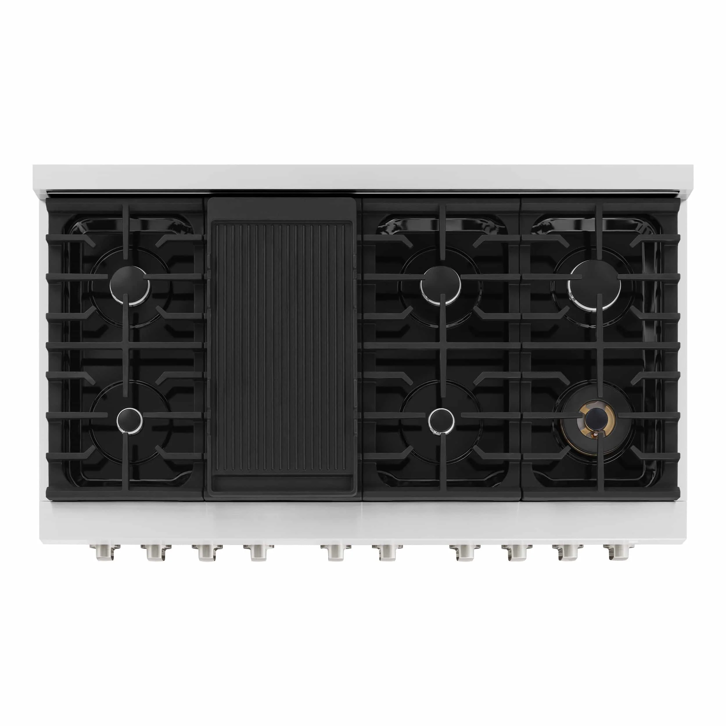 ZLINE 4-Piece Appliance Package - 48-Inch Gas Range, Tall Tub Dishwasher, Microwave Drawer & Convertible Wall Mount Hood (4KP-SGRRH48-MWDWV) - Image 9