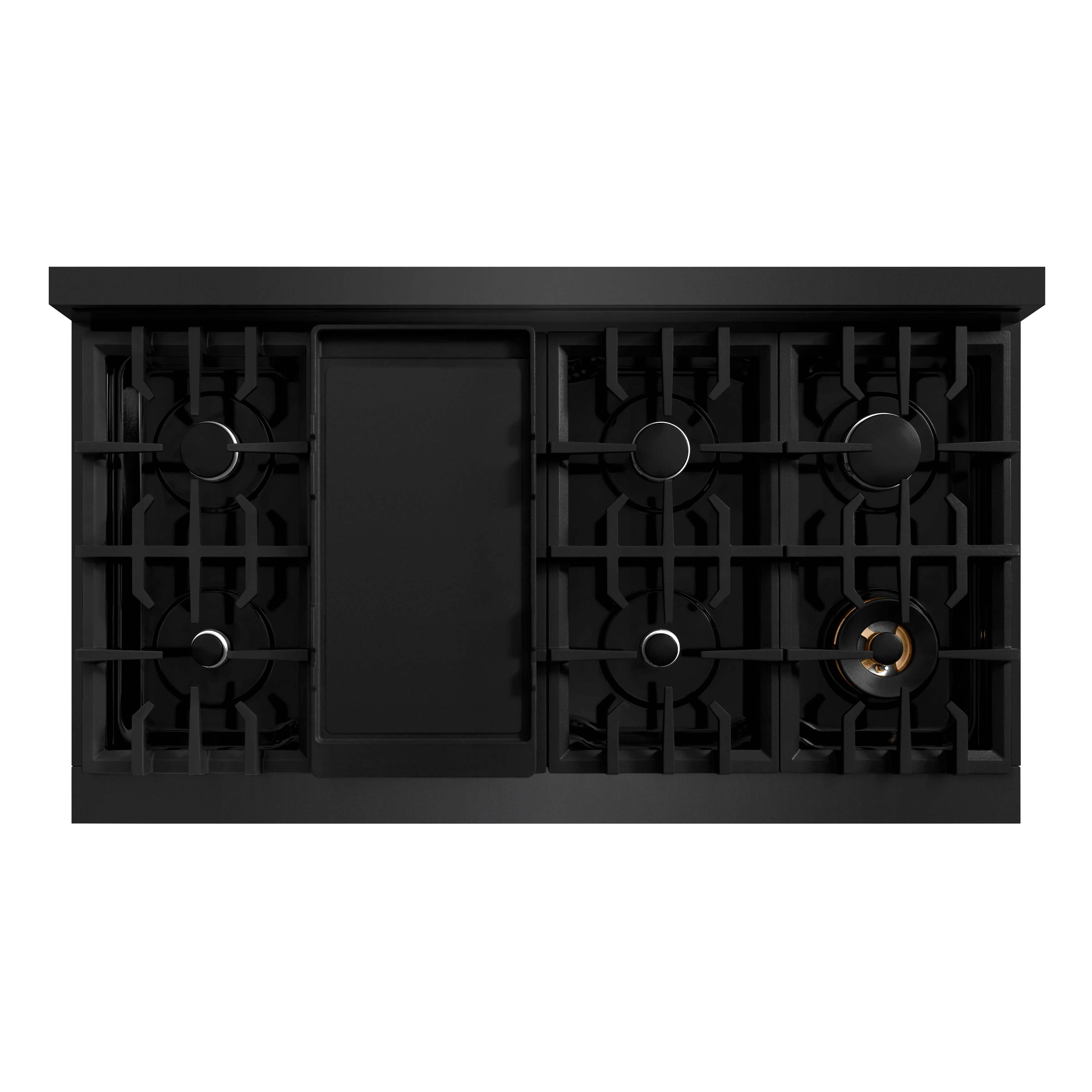 ZLINE 4-Piece Appliance Package - 48-Inch Gas Range, Hood, Refrigerator, and Dishwasher in Black Stainless Steel - Image 5