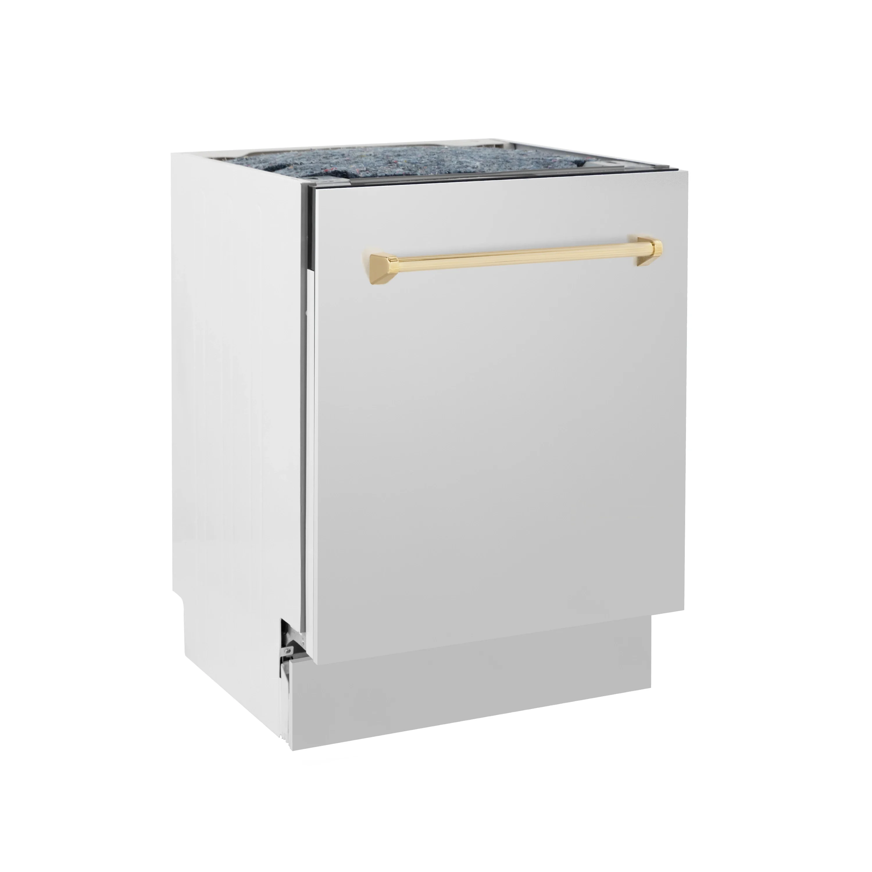 ZLINE 4-Piece Appliance Package - 36-Inch Autograph Edition Induction Range, Wall Mount Range Hood, 36-Inch French Door Refrigerator, and Dishwasher in Stainless Steel with Gold Trim - Image 42