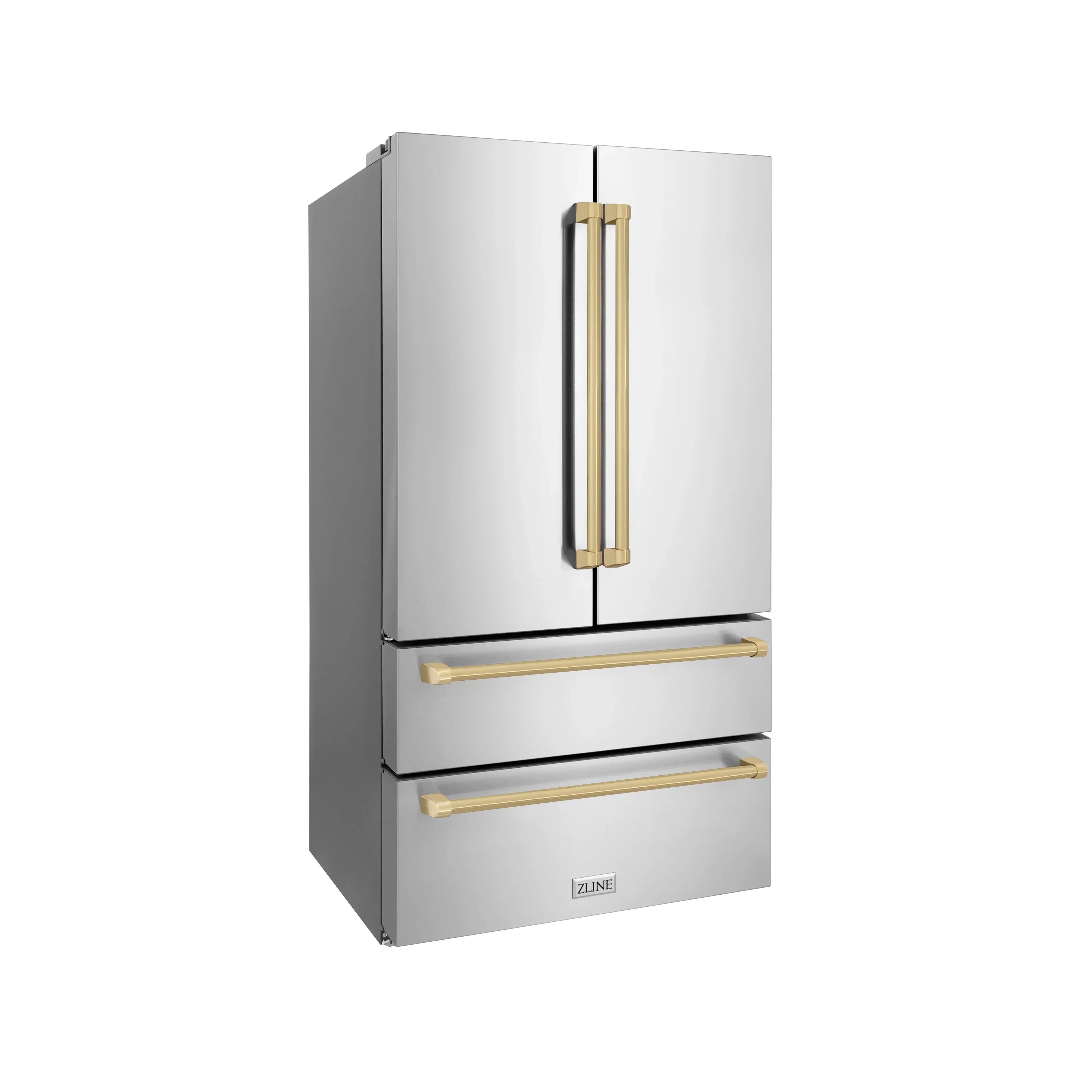 ZLINE 4-Piece Appliance Package - 30-Inch Autograph Edition Induction Range, Wall Mount Range Hood, 36-Inch French Door Refrigerator, and Dishwasher in Stainless Steel with Champagne Bronze Trim - Image 18