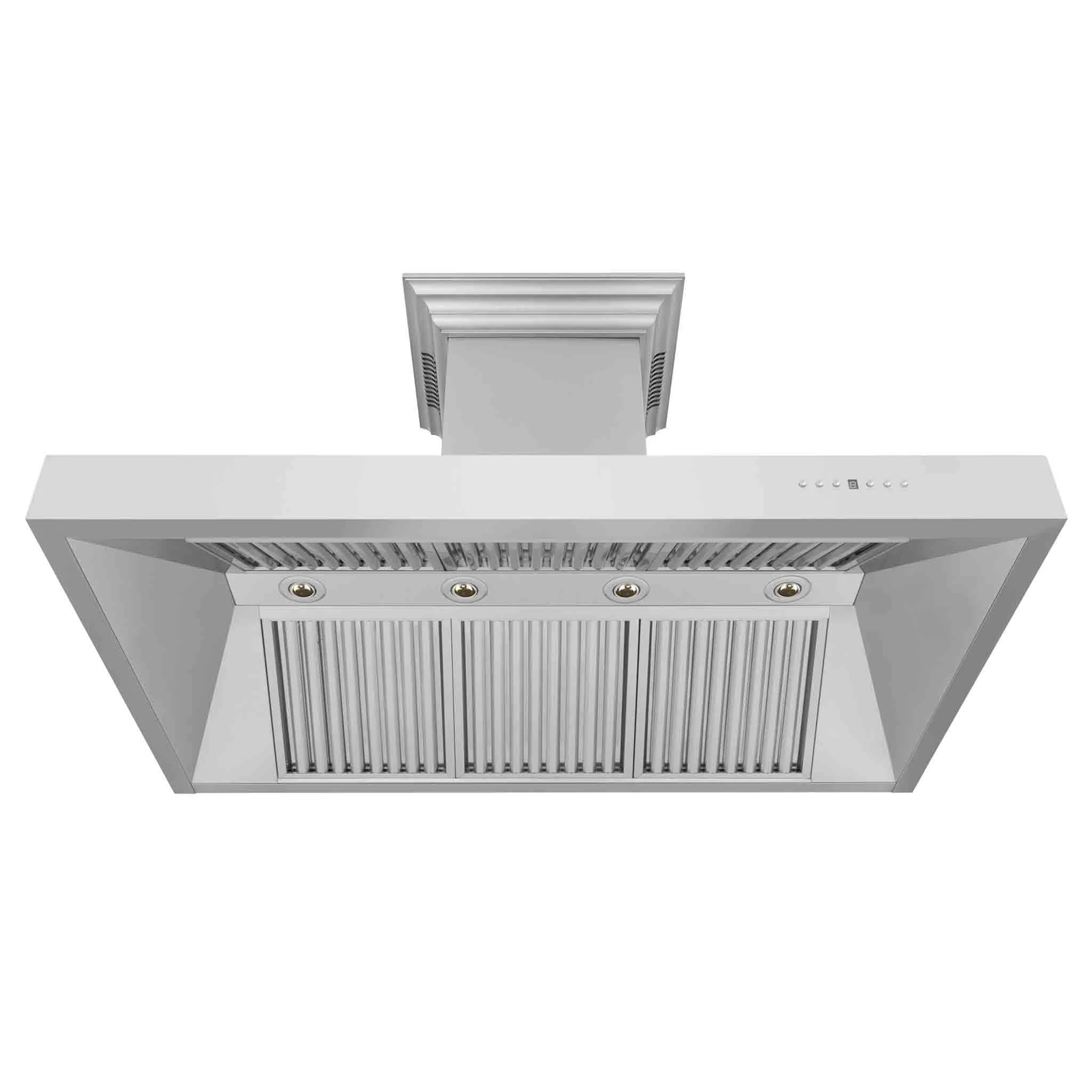 ZLINE 42-Inch Professional Wall Mount Range Hood in Stainless Steel with Built-in CrownSound® Bluetooth Speakers (697CRN-BT-42) - Image 7