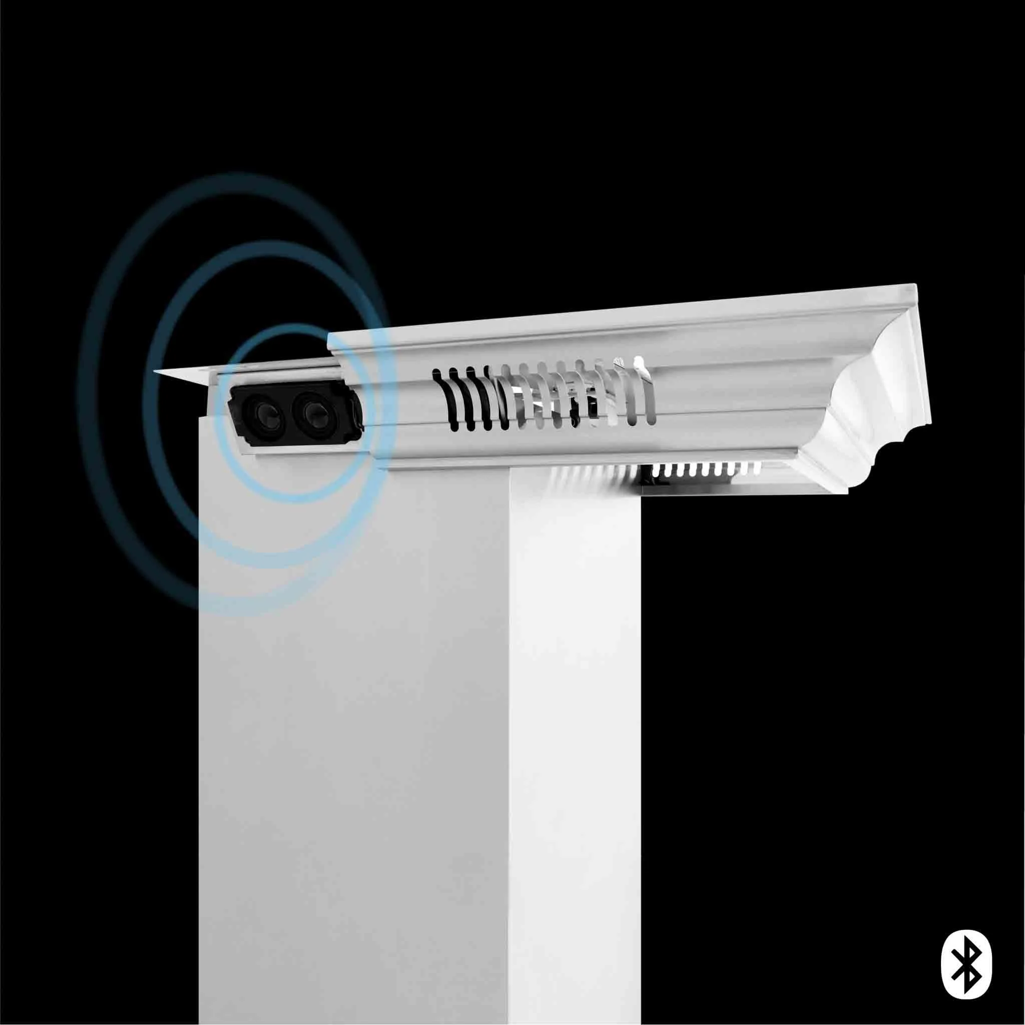 ZLINE 42-Inch Professional Wall Mount Range Hood in Stainless Steel with Built-in CrownSound® Bluetooth Speakers (697CRN-BT-42) - Image 8