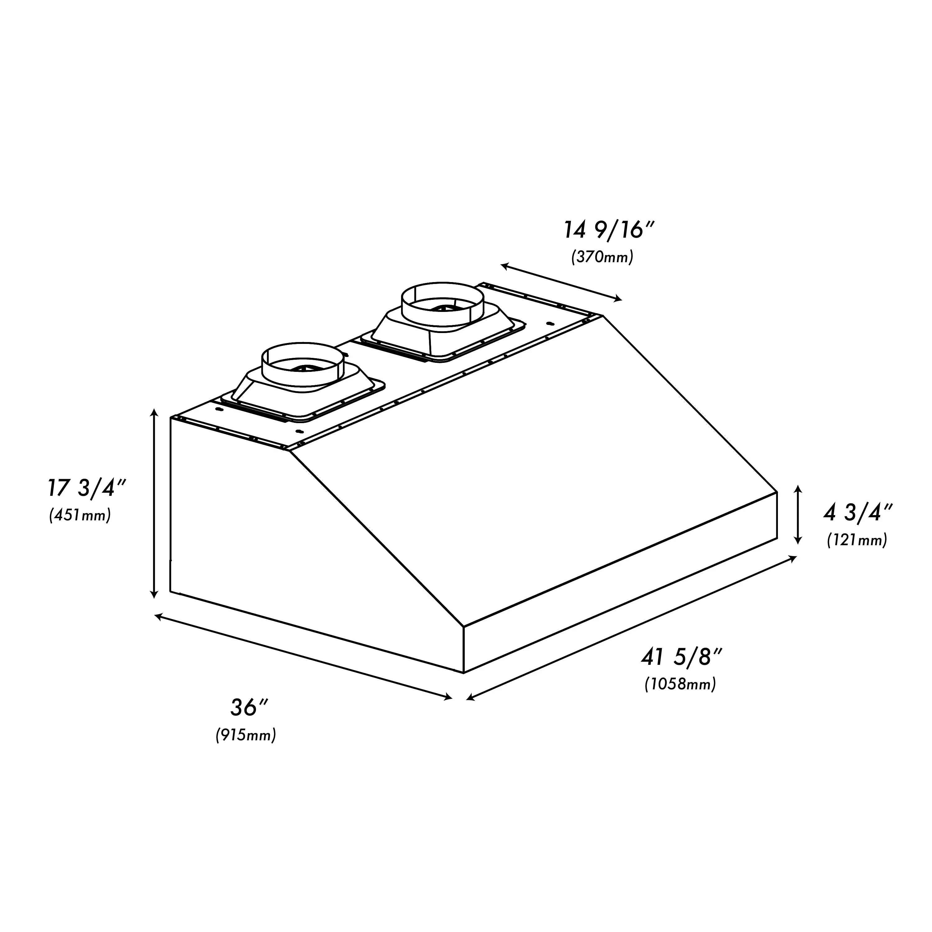 ZLINE 42-Inch 2000 CFM Under Cabinet Outdoor Grill Hood (GOU1-42) - Image 11