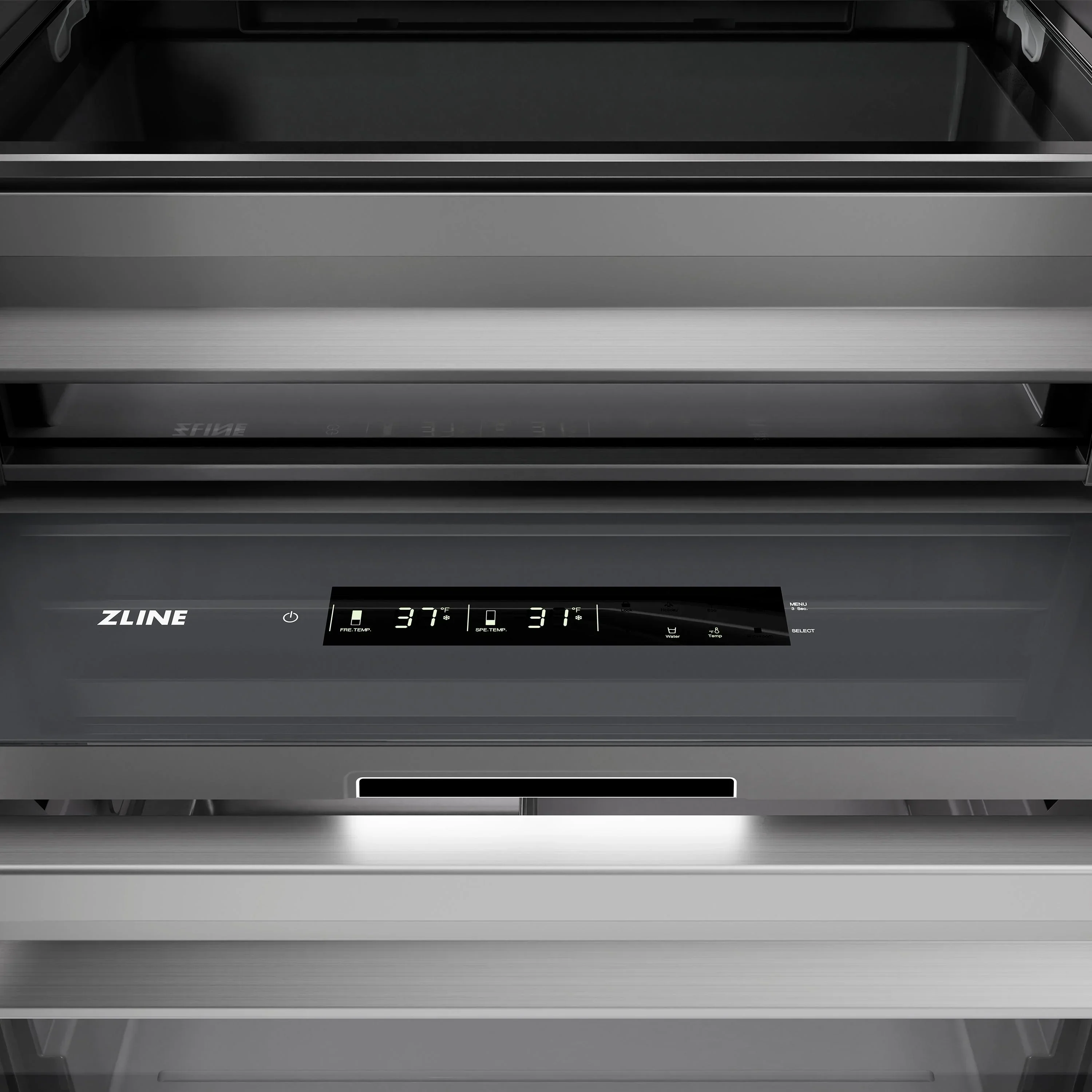 ZLINE 42-Inch Column 12.5 Cu. Ft. Refrigerator and 8.6 Cu. Ft. Freezer in Black Stainless Steel - Image 6