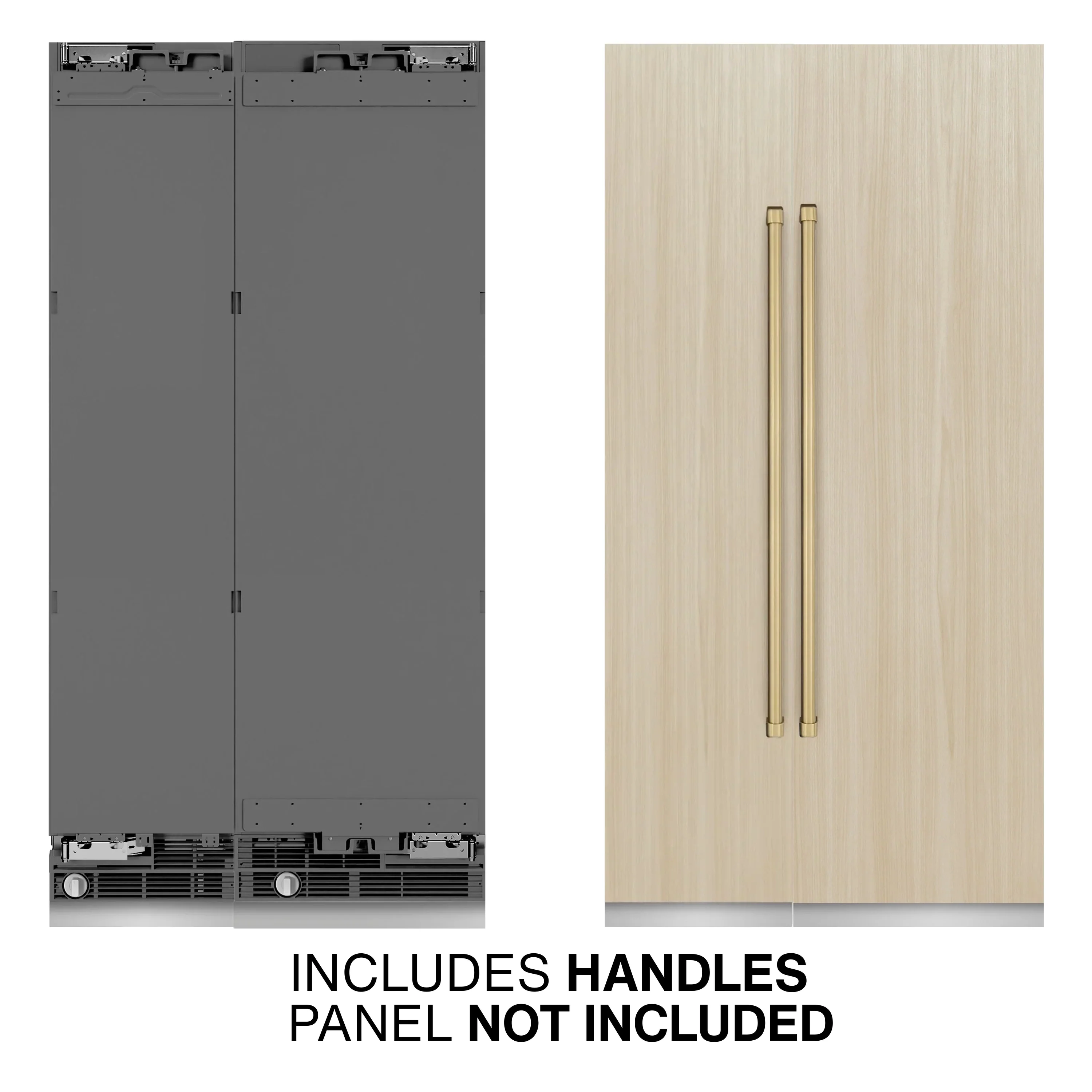 ZLINE 42-Inch Column 12.5 Cu. Ft. Refrigerator and 8.6 Cu. Ft. Freezer in Panel Ready with Champagne Bronze Accent - Image 2