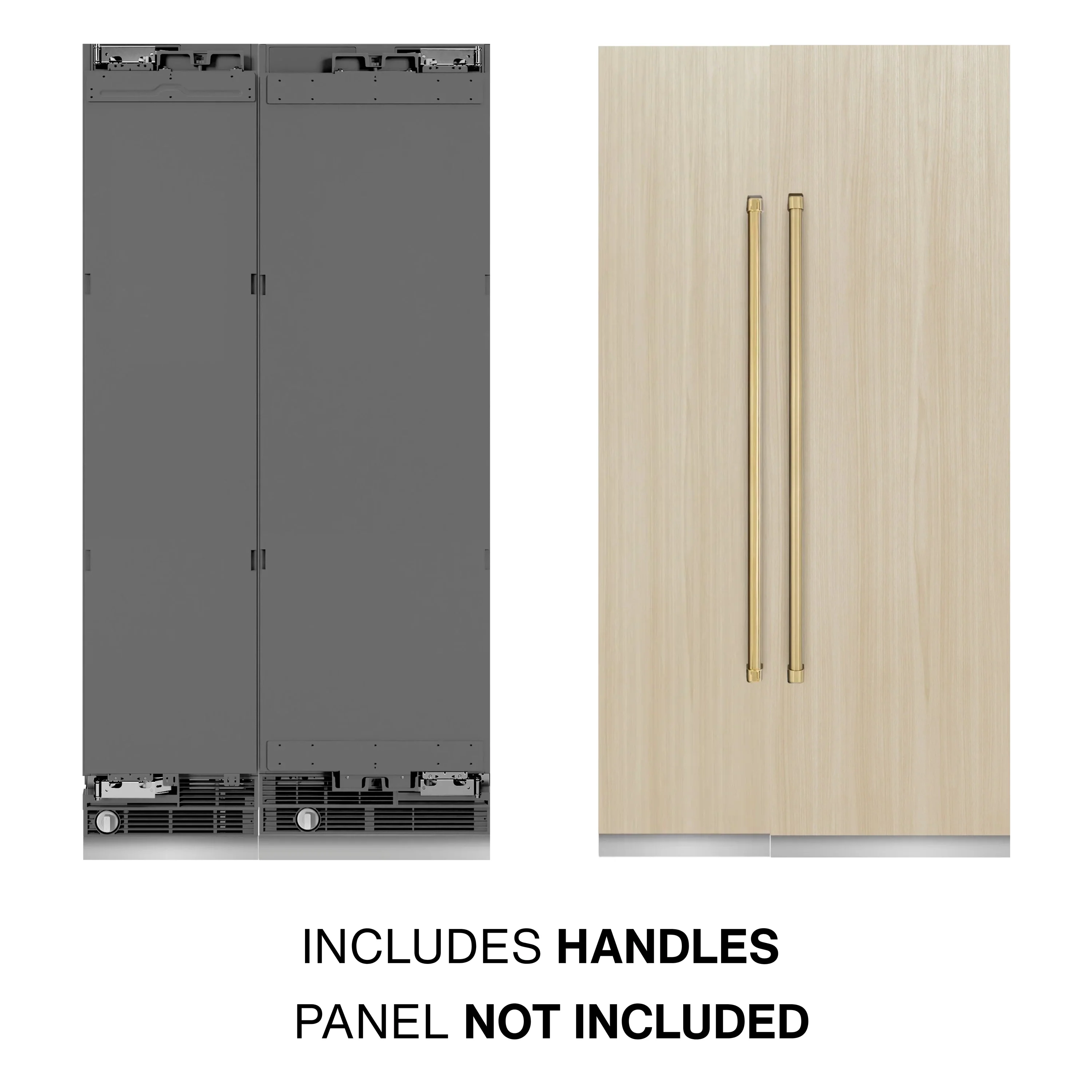 ZLINE 42-Inch Column 12.5 Cu. Ft. Refrigerator and 8.6 Cu. Ft. Freezer in Panel Ready with Gold Accent - Image 2