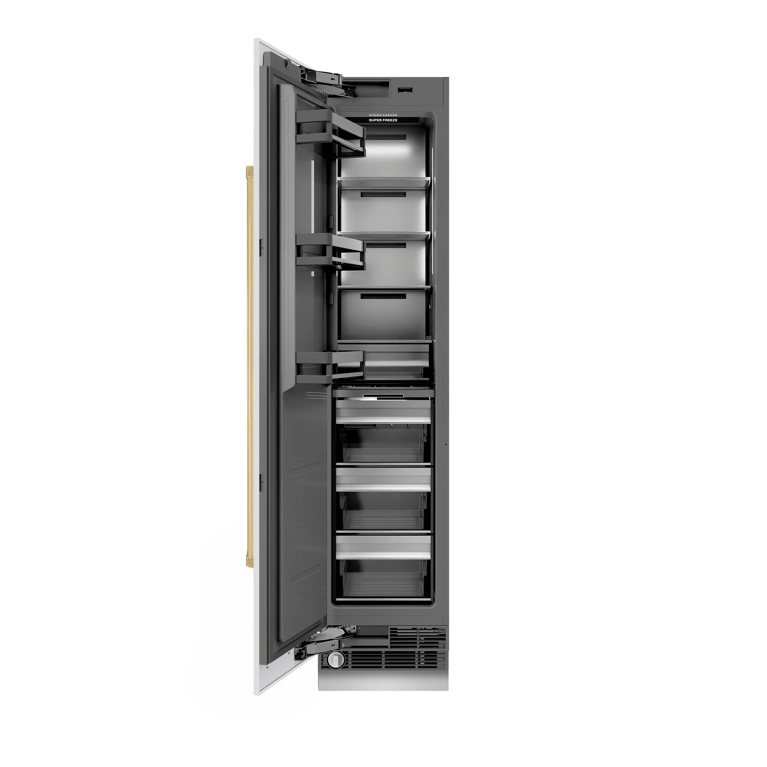ZLINE 42-Inch Column 12.5 Cu. Ft. Refrigerator and 8.6 Cu. Ft. Freezer in White Matte with Gold Accent - Image 14