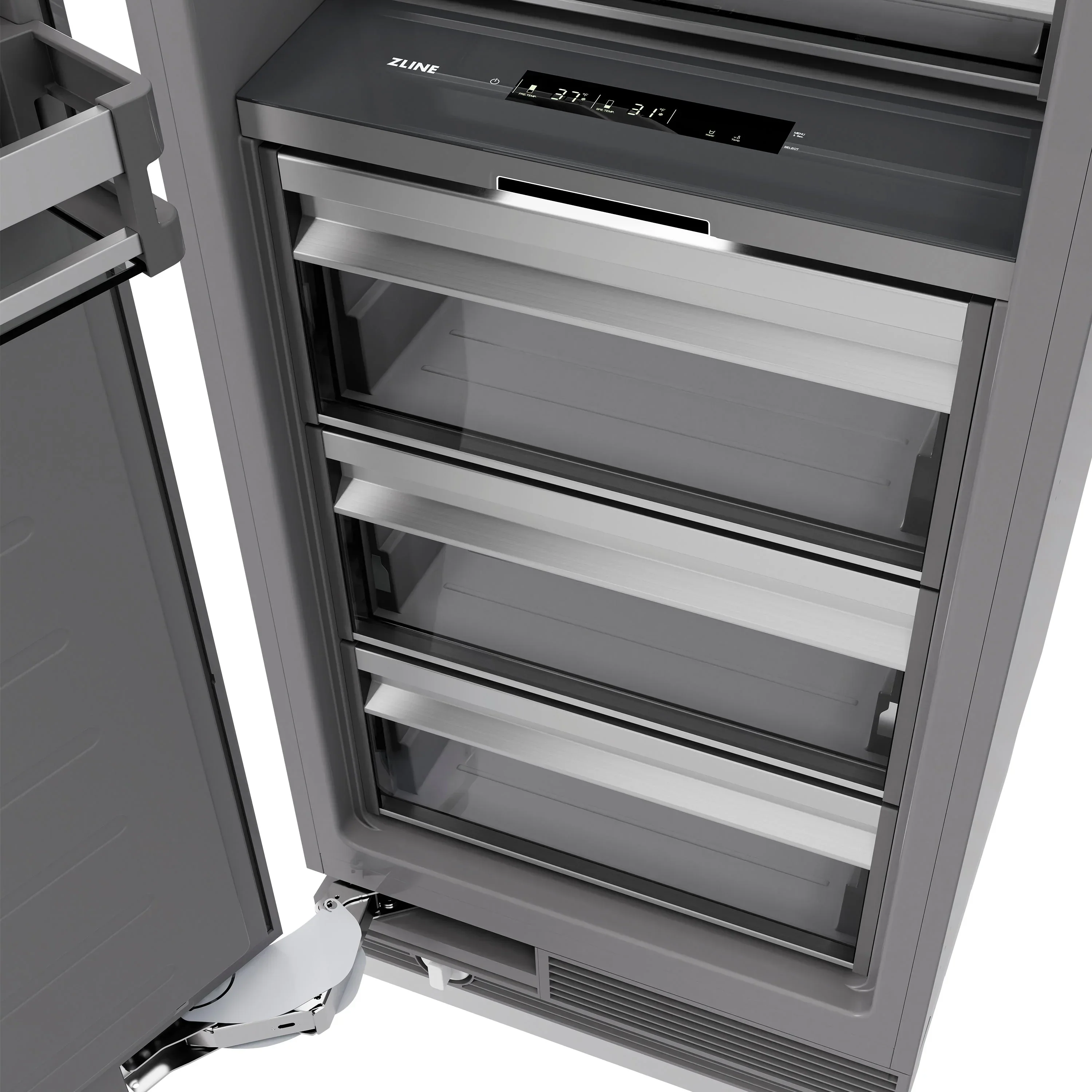 ZLINE 42-Inch Column 12.5 Cu. Ft. Refrigerator and 8.6 Cu. Ft. Freezer in White Matte with Matte Black Accent - Image 5