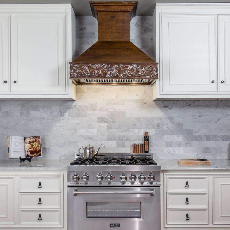 ZLINE 42-Inch Wooden Wall Range Hood with Crown Molding and 700 CFM Motor (373RR-42) - Image 4