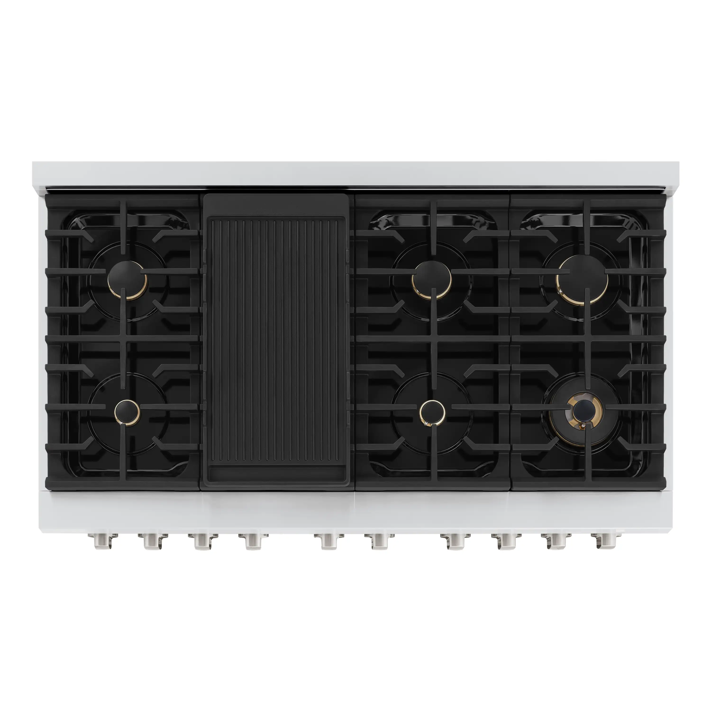ZLINE 48 in. 6.7 cu. ft. Paramount Double Oven Dual Fuel Range in Stainless Steel with 8 Brass Burners (SDR-BR-48) - Image 4