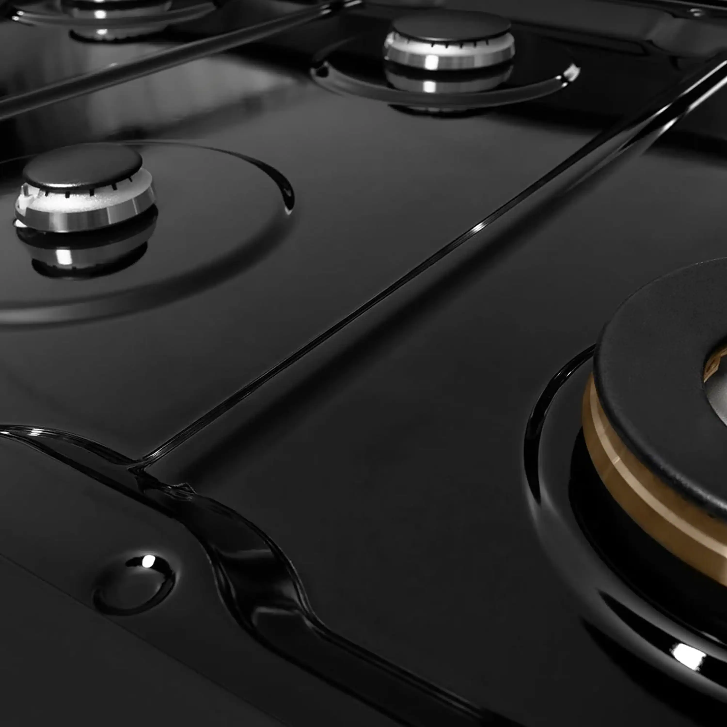ZLINE 48-Inch Classic Gas Rangetop with 8 Burners And Porcelain Cooktop In Black Stainless Steel (RTB2-48) - Image 7