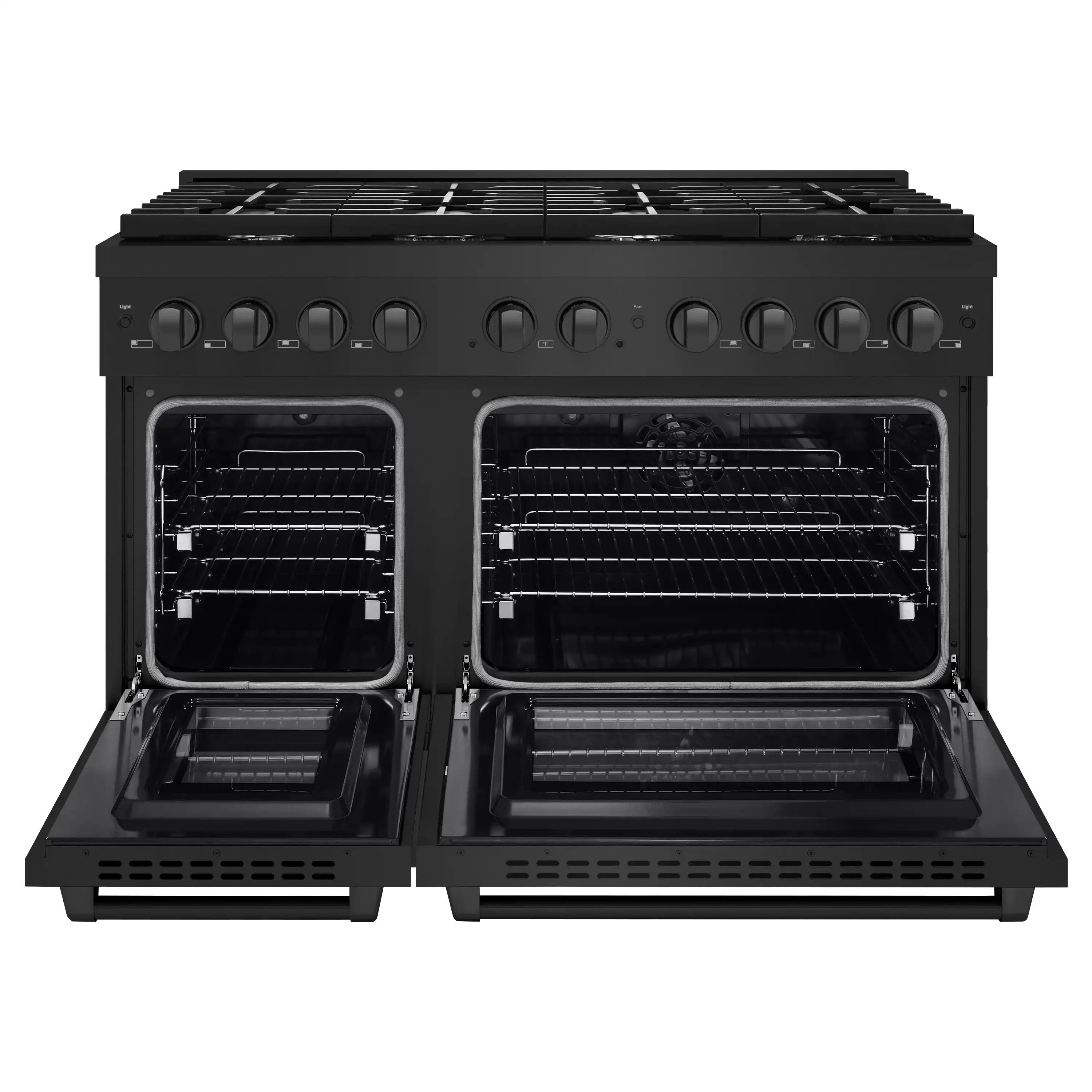 ZLINE 48-Inch 6.7 cu. ft. Paramount Double Oven Dual Fuel Range with 8 Burner Gas Cooktop in Black Stainless Steel (SDRB-48) - Image 5