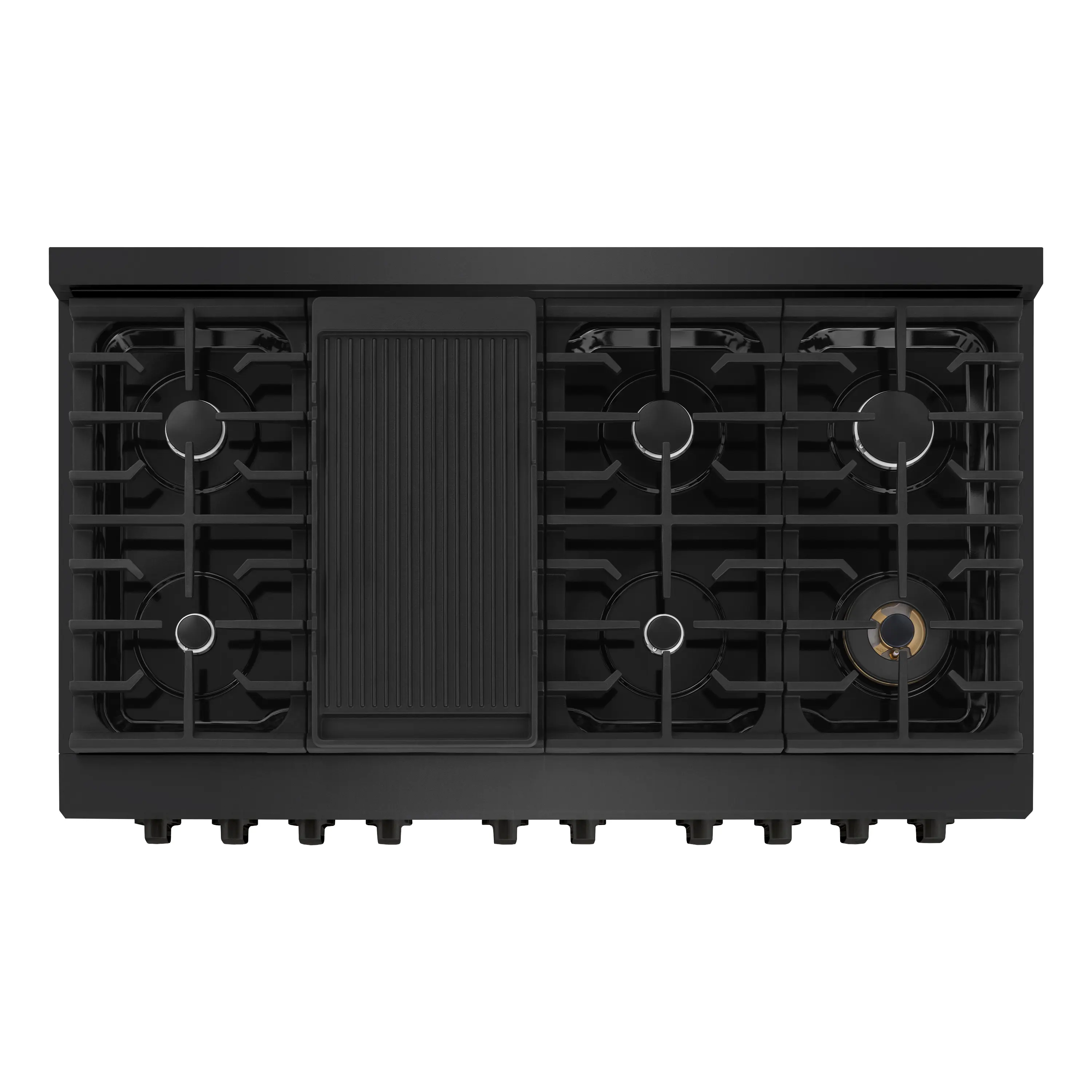ZLINE 48-Inch 6.7 cu. ft. Paramount Double Oven Dual Fuel Range with 8 Burner Gas Cooktop in Black Stainless Steel (SDRB-48) - Image 7