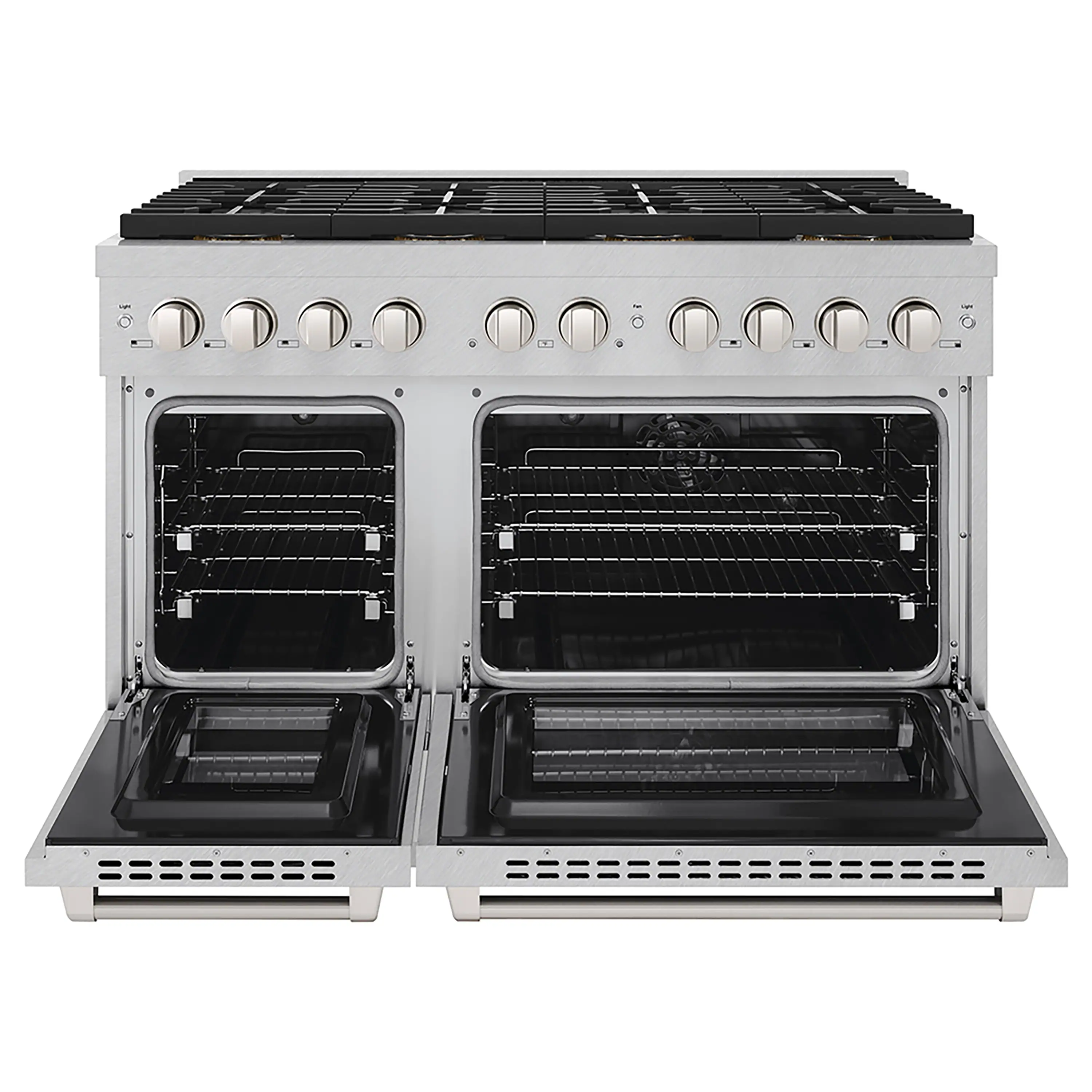 ZLINE 48-Inch 6.7 cu. ft. Paramount Dual Fuel Range with 8 Burner DuoPro™ Cooktop and Dual Ovens in Satin Stainless Steel (PSDRS-48) - Image 2