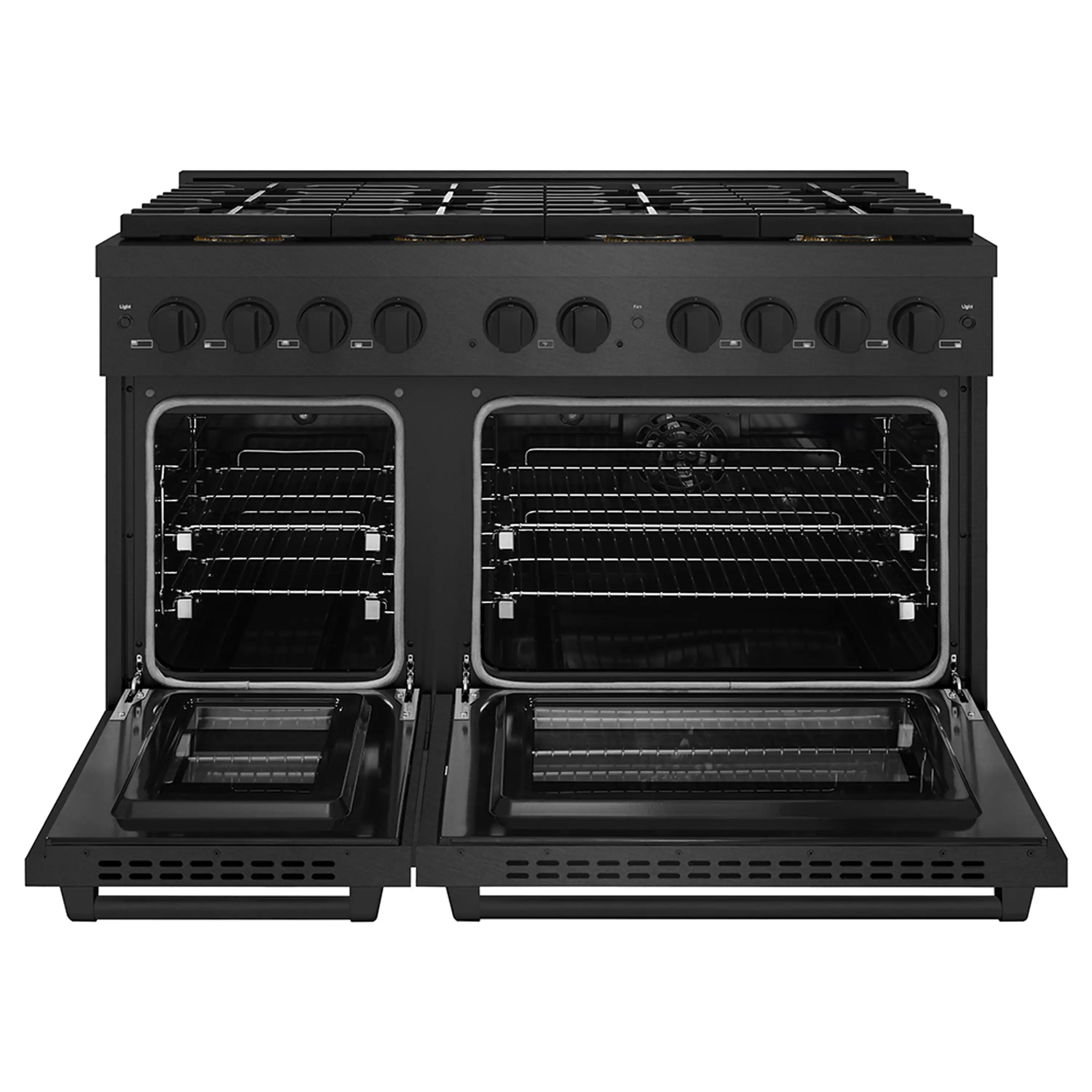 ZLINE 48-Inch 6.7 Cu. Ft. Paramount Dual Fuel Range with 8 Burner DuoPro™ Cooktop and Dual Ovens in Black Satin Stainless Steel (PSDRBS-48) - Image 3