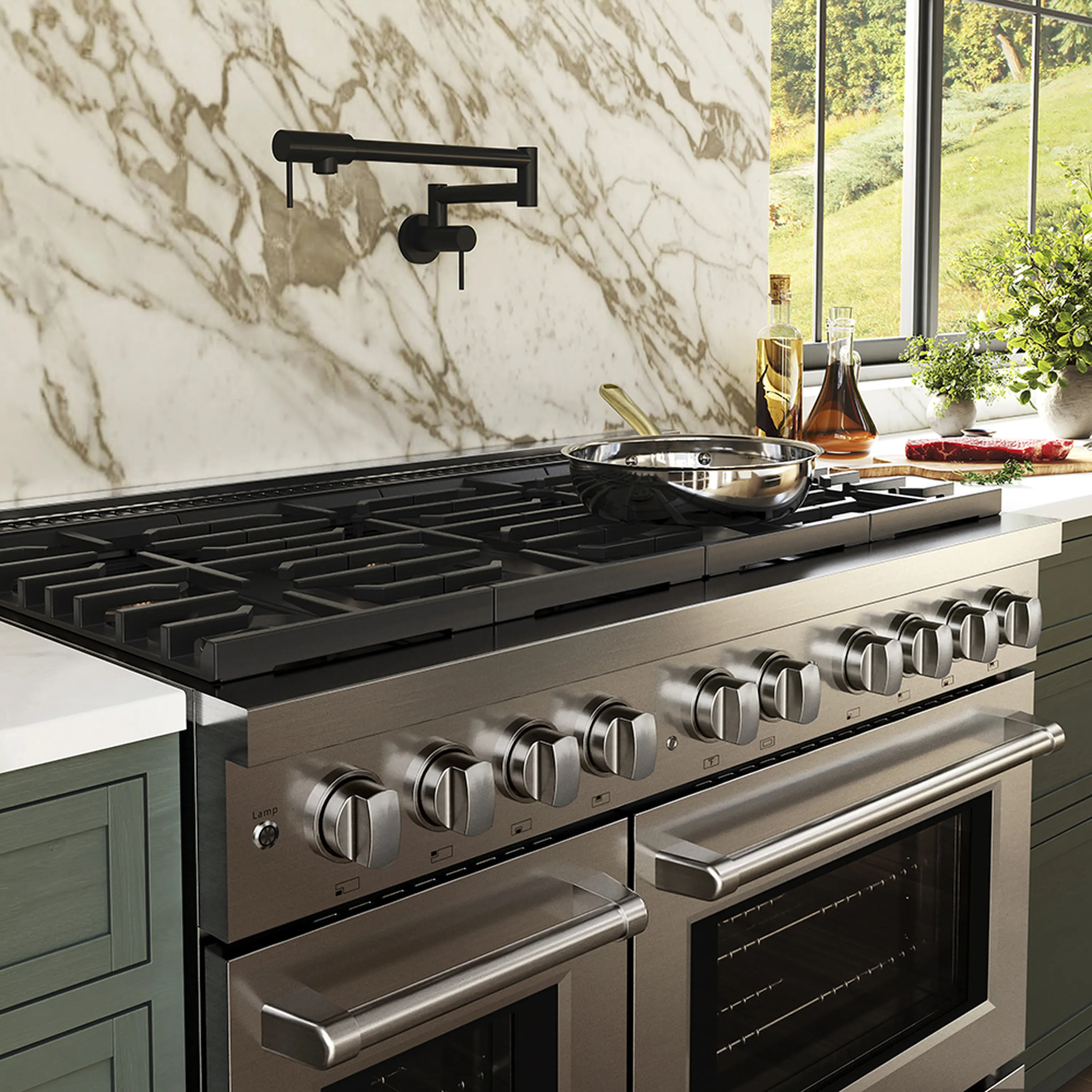 ZLINE 48-Inch 6.7 cu. ft. Paramount Dual Fuel Range with 8 Burner DuoPro™ Cooktop and Dual Ovens in Stainless Steel (PSDR48) - Image 3